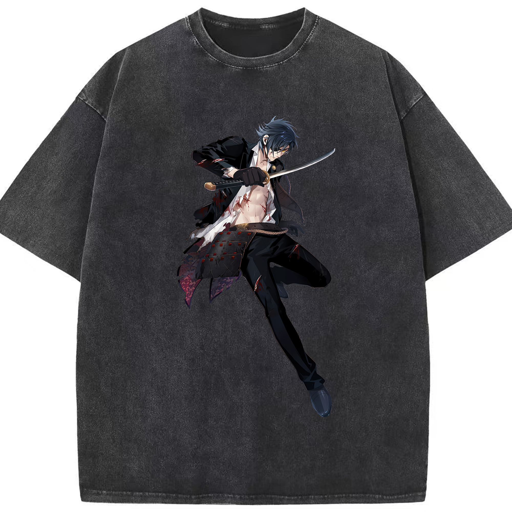（画像用） 刀剣乱舞 Touken Ranbu 綿100% ヴィンテージ風 半袖Tシャツ（フロントプリント）