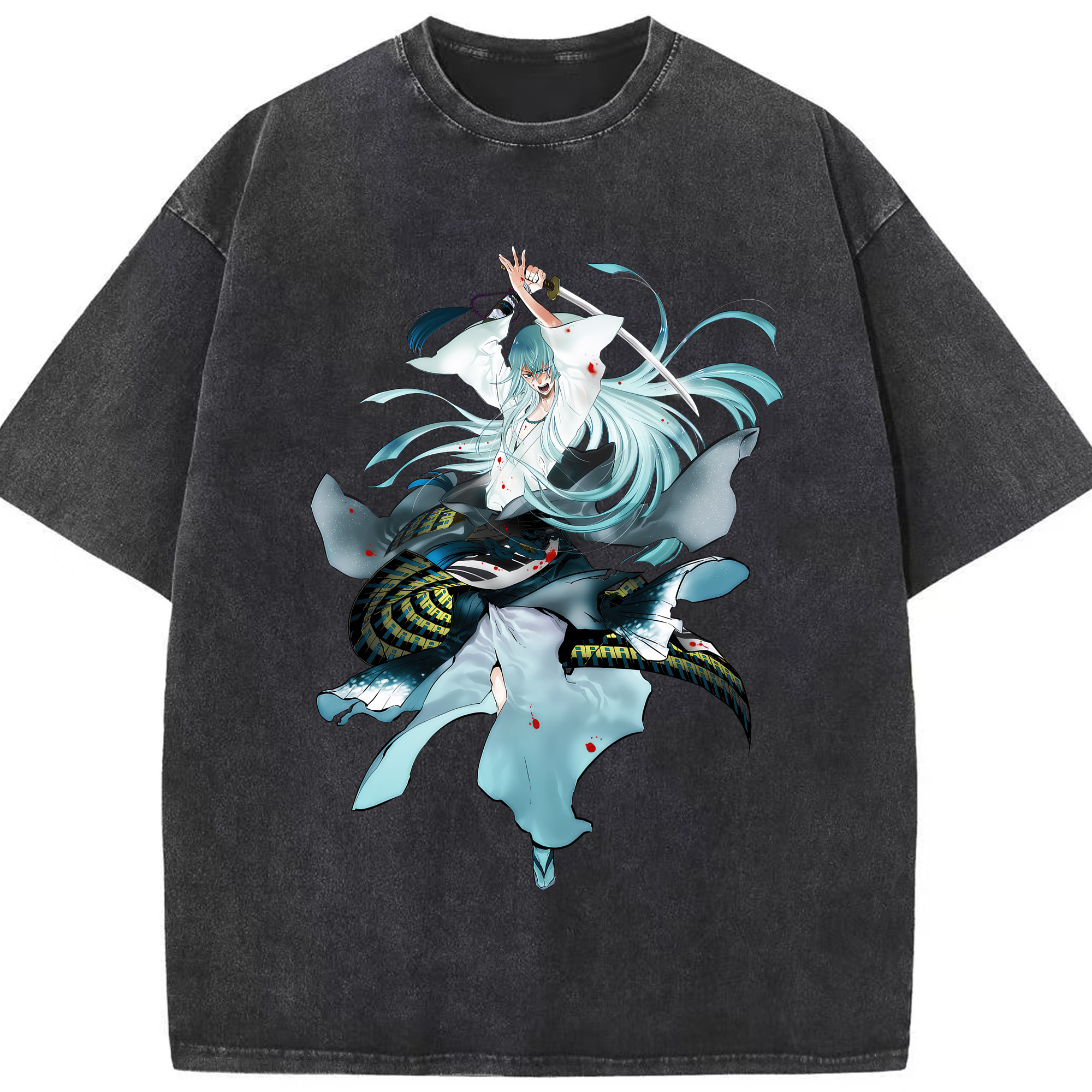 （画像用） 刀剣乱舞 Touken Ranbu 綿100% ヴィンテージ風 半袖Tシャツ（フロントプリント）