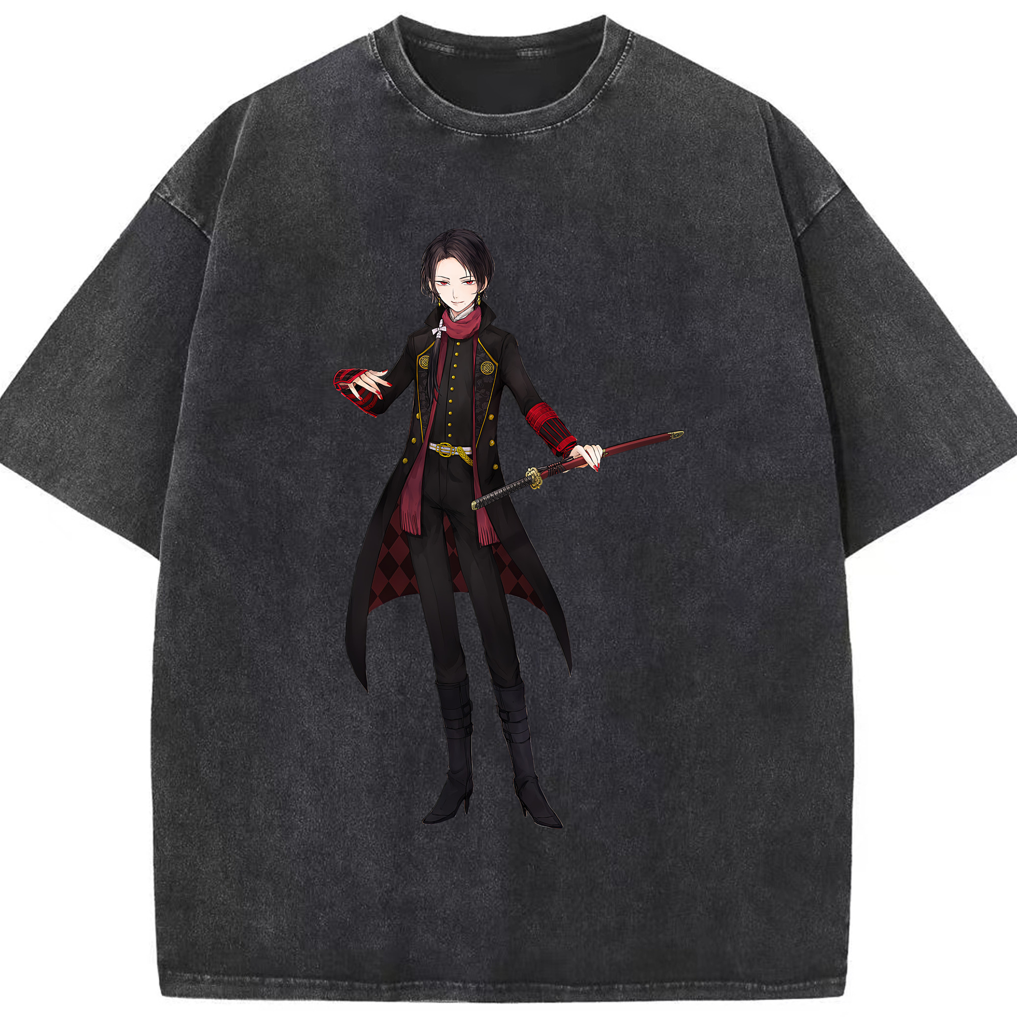（画像用） 刀剣乱舞 Touken Ranbu 綿100% ヴィンテージ風 半袖Tシャツ（フロントプリント）