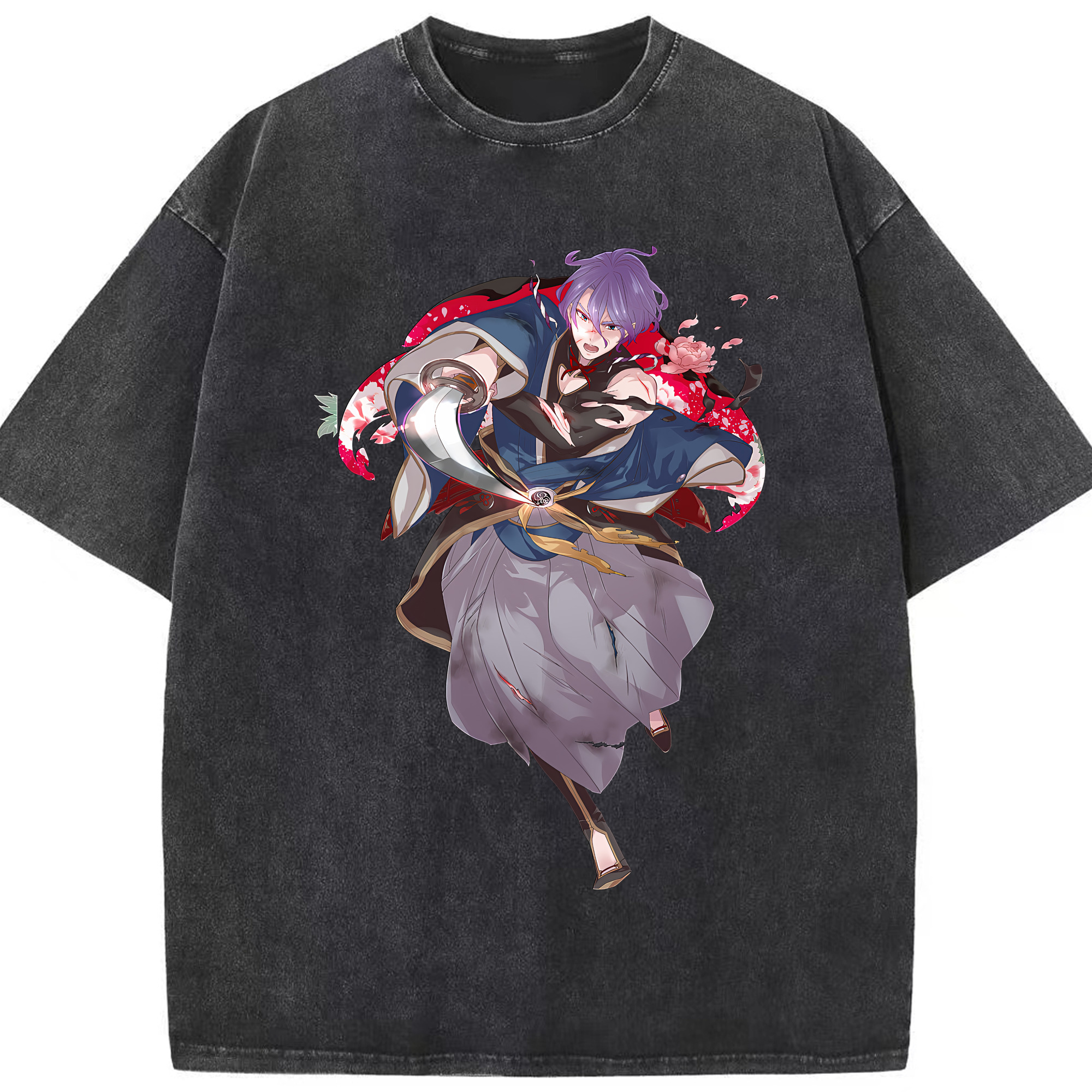 （画像用） 刀剣乱舞 Touken Ranbu 綿100% ヴィンテージ風 半袖Tシャツ（フロントプリント）