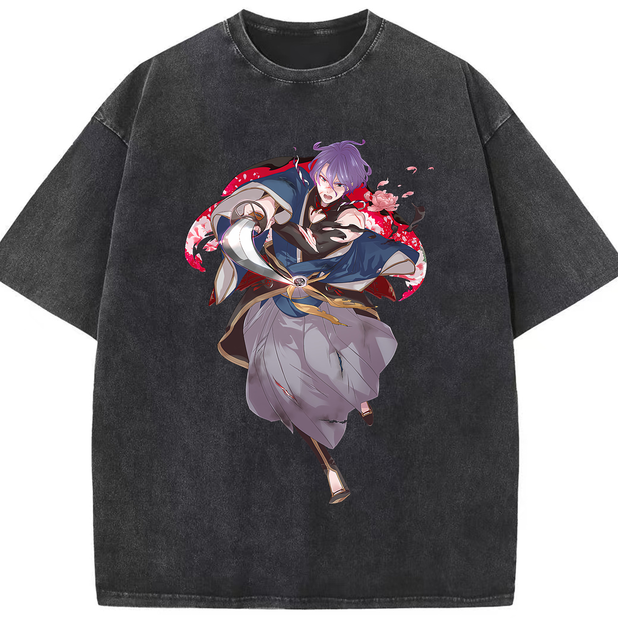 （画像用） 刀剣乱舞 Touken Ranbu 綿100% ヴィンテージ風 半袖Tシャツ（フロントプリント）