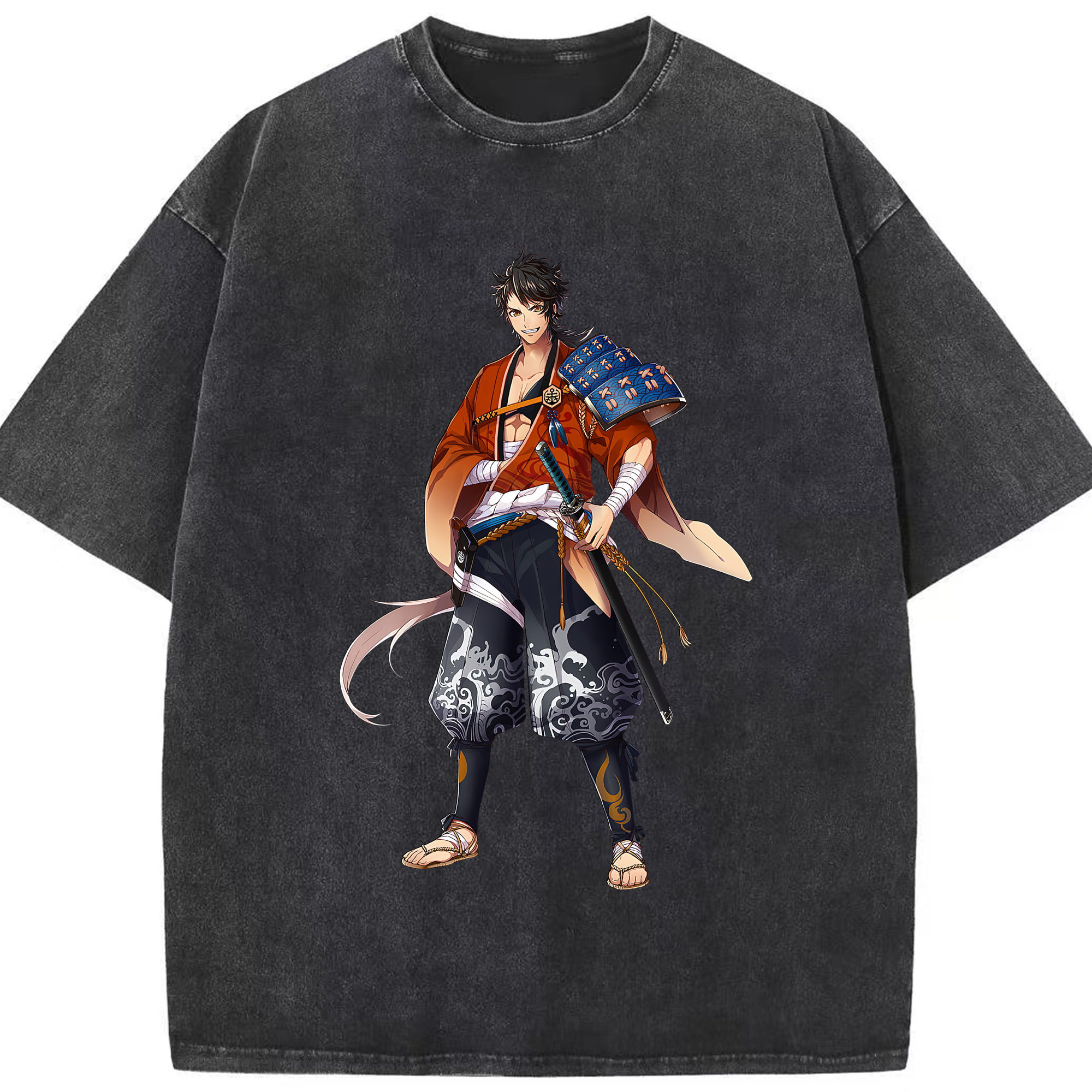 （画像用） 刀剣乱舞 Touken Ranbu 綿100% ヴィンテージ風 半袖Tシャツ（フロントプリント）