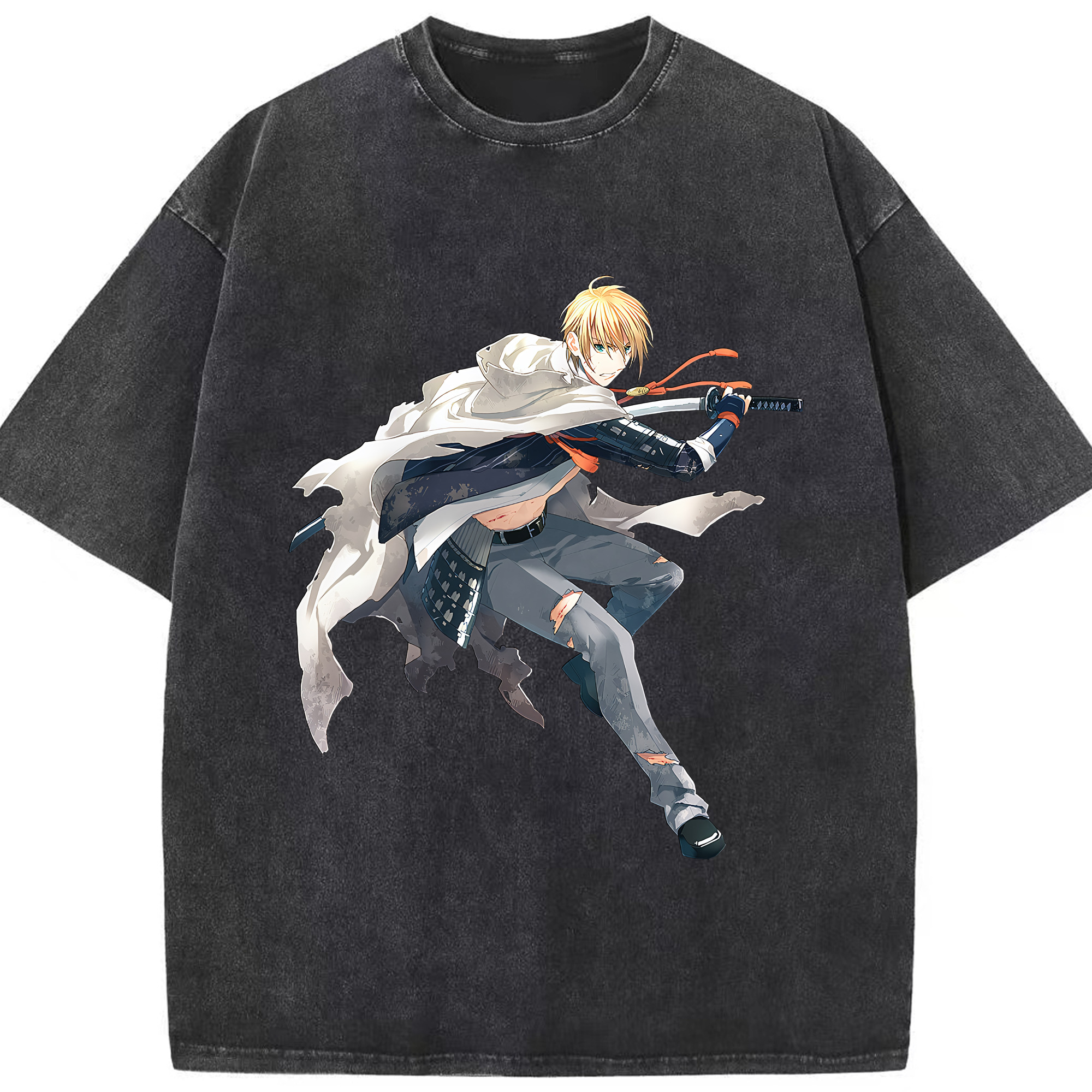 （画像用） 刀剣乱舞 Touken Ranbu 綿100% ヴィンテージ風 半袖Tシャツ（フロントプリント）