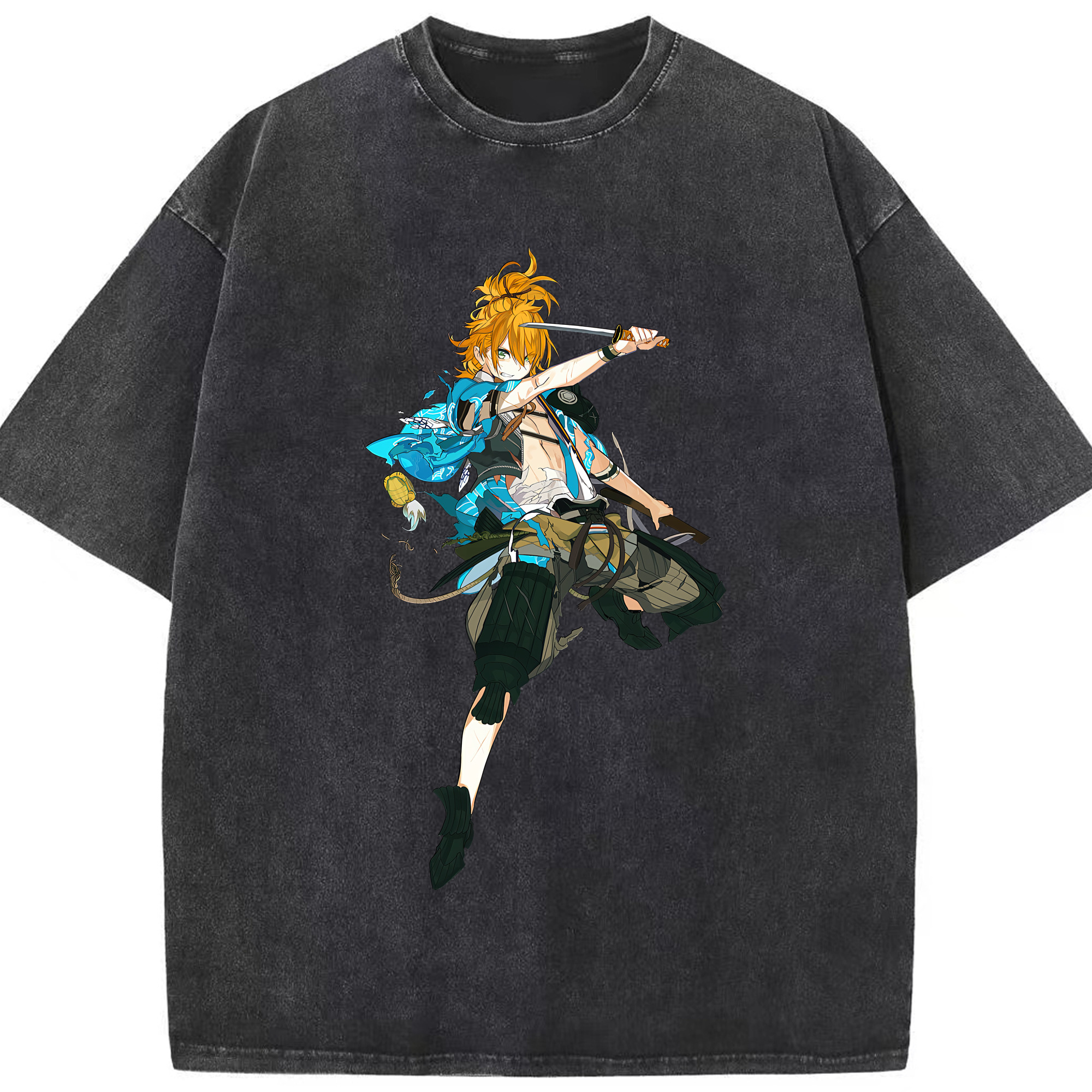 （画像用） 刀剣乱舞 Touken Ranbu 綿100% ヴィンテージ風 半袖Tシャツ（フロントプリント）