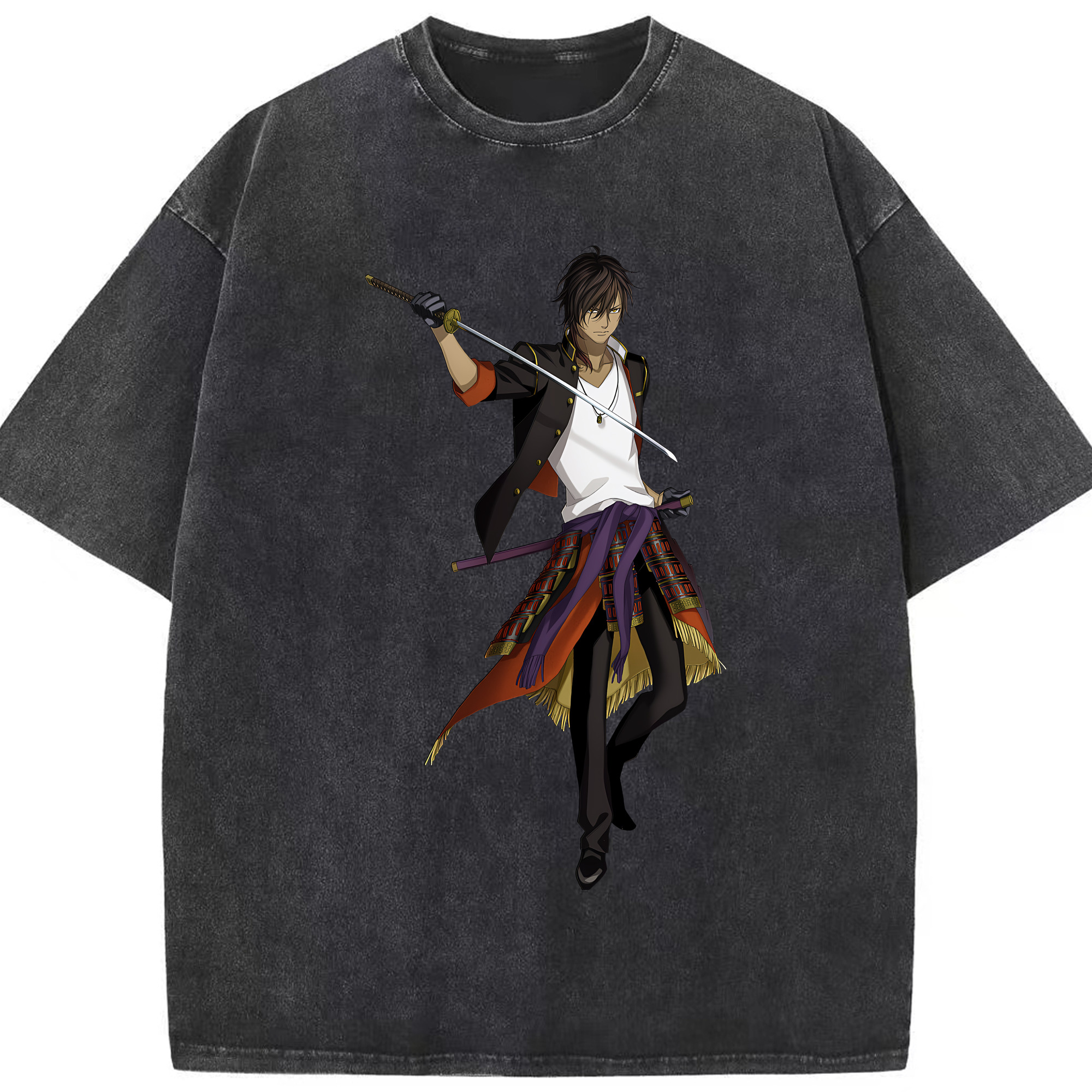 （画像用） 刀剣乱舞 Touken Ranbu 綿100% ヴィンテージ風 半袖Tシャツ（フロントプリント）