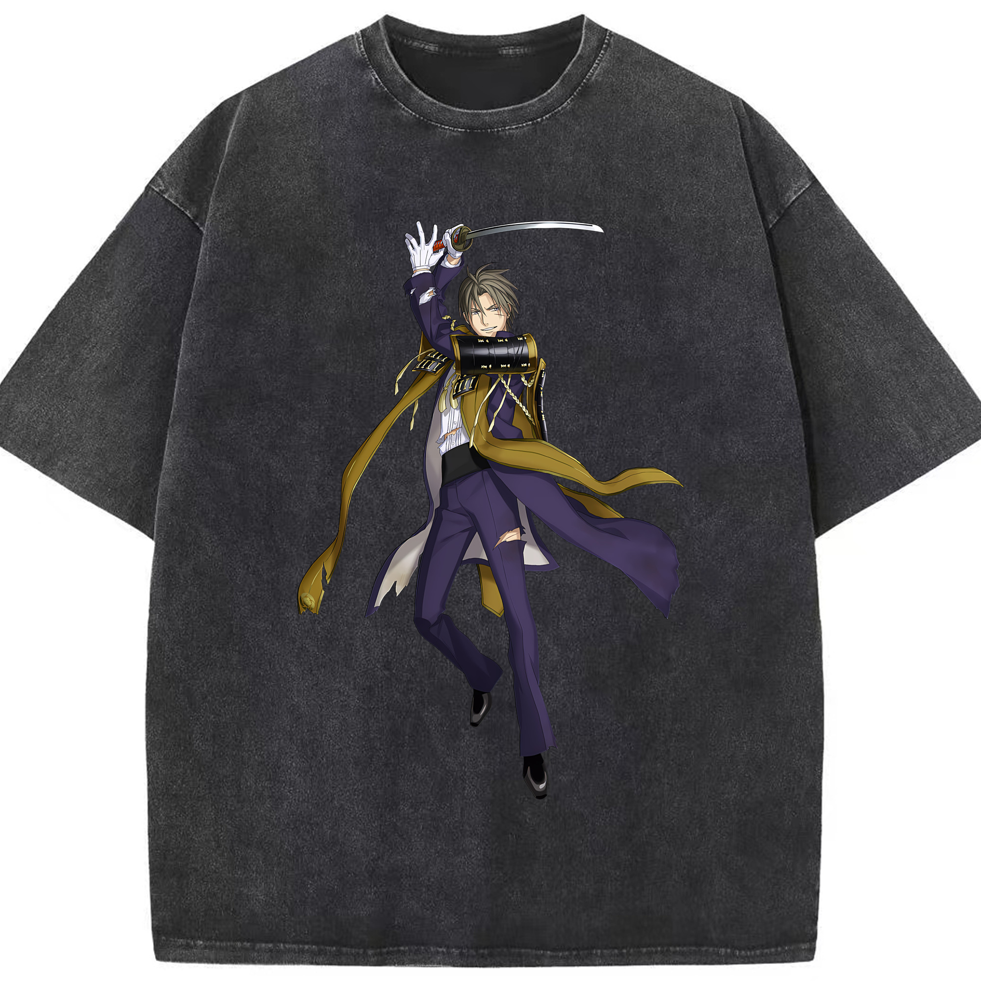 （画像用） 刀剣乱舞 Touken Ranbu 綿100% ヴィンテージ風 半袖Tシャツ（フロントプリント）