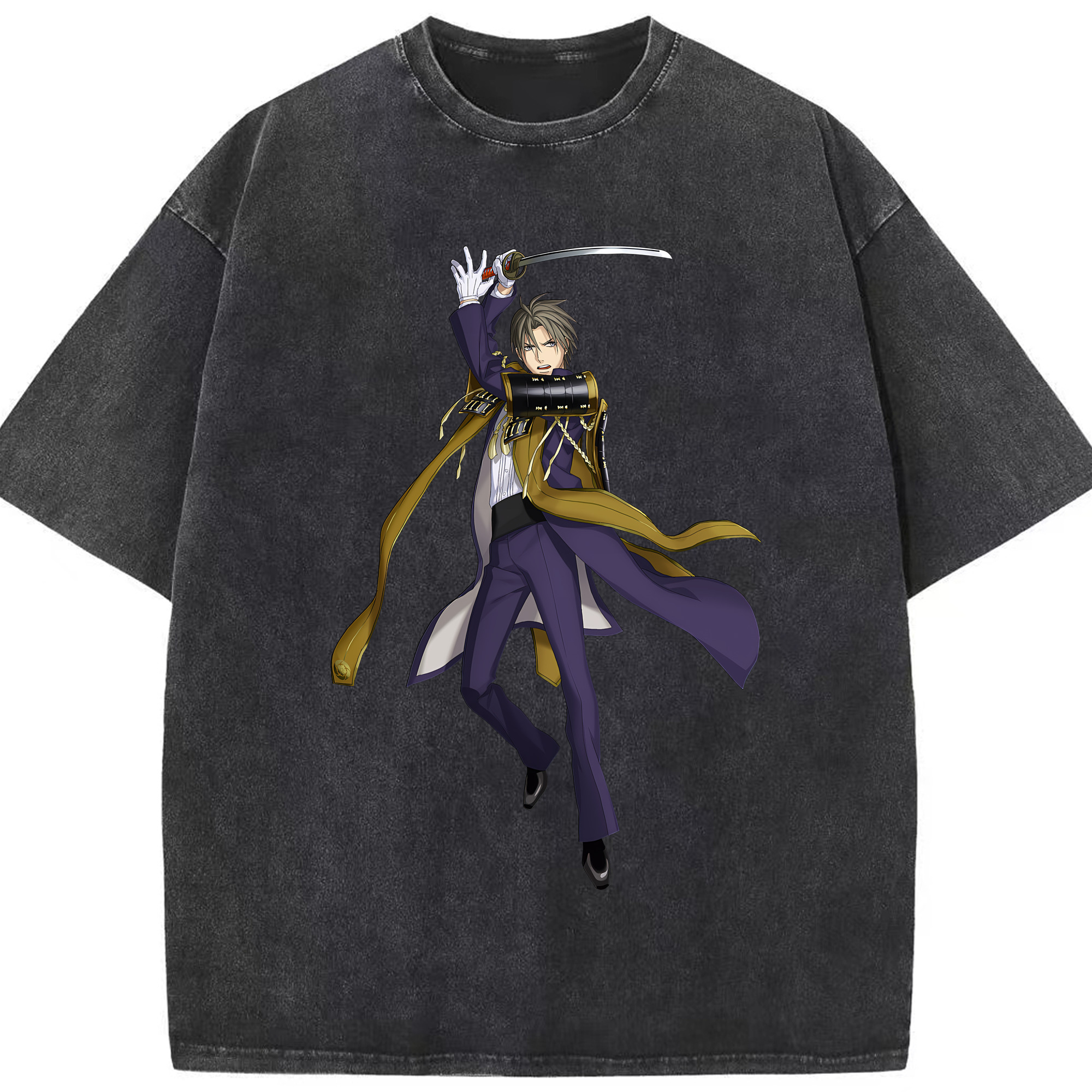 （画像用） 刀剣乱舞 Touken Ranbu 綿100% ヴィンテージ風 半袖Tシャツ（フロントプリント）