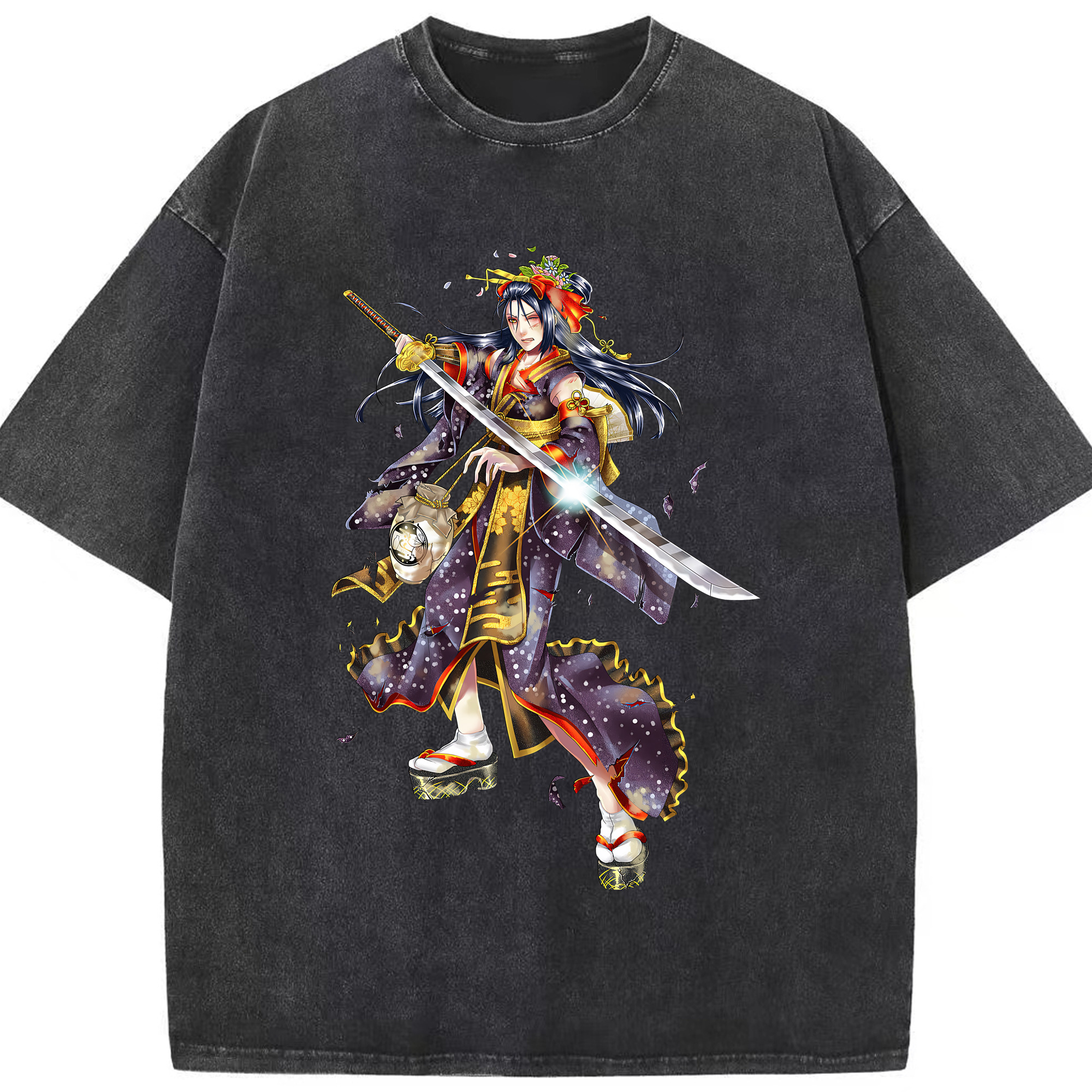 （画像用） 刀剣乱舞 Touken Ranbu 綿100% ヴィンテージ風 半袖Tシャツ（フロントプリント）