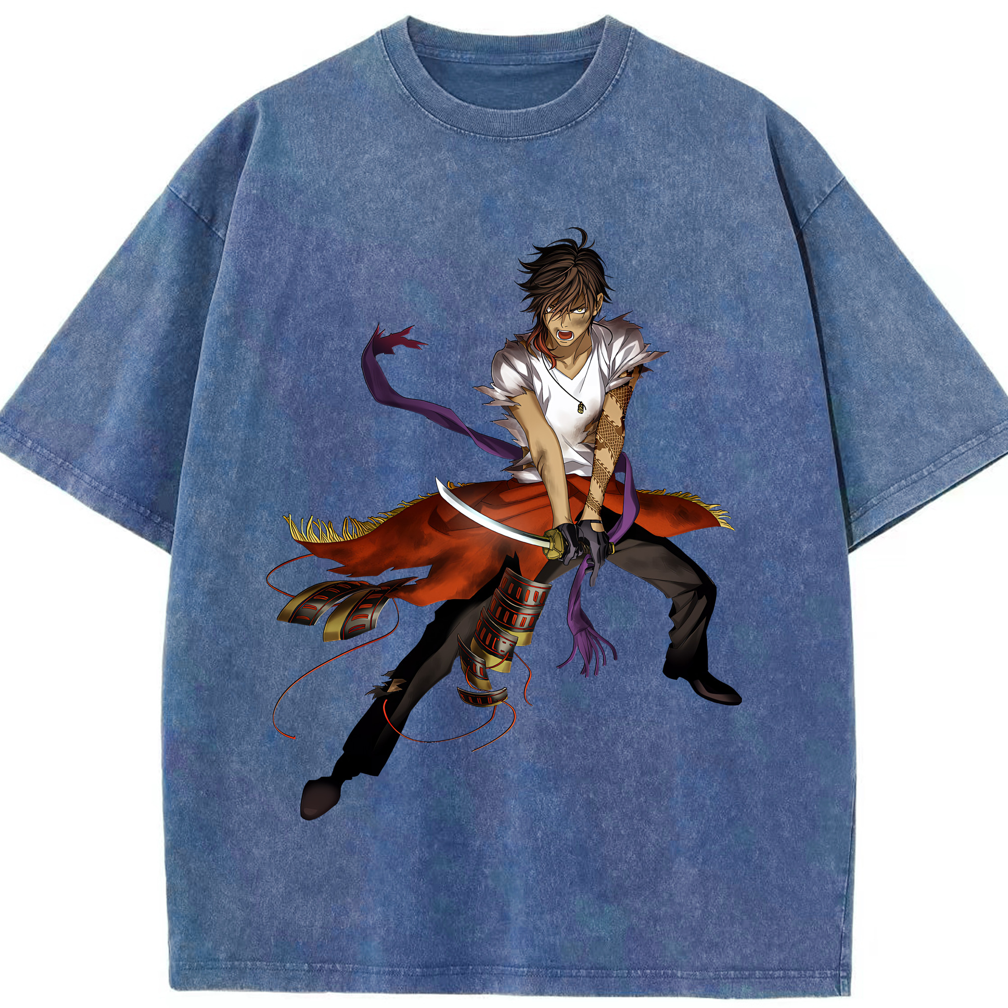 （画像用） 刀剣乱舞 Touken Ranbu 綿100% ヴィンテージ風 半袖Tシャツ（フロントプリント）
