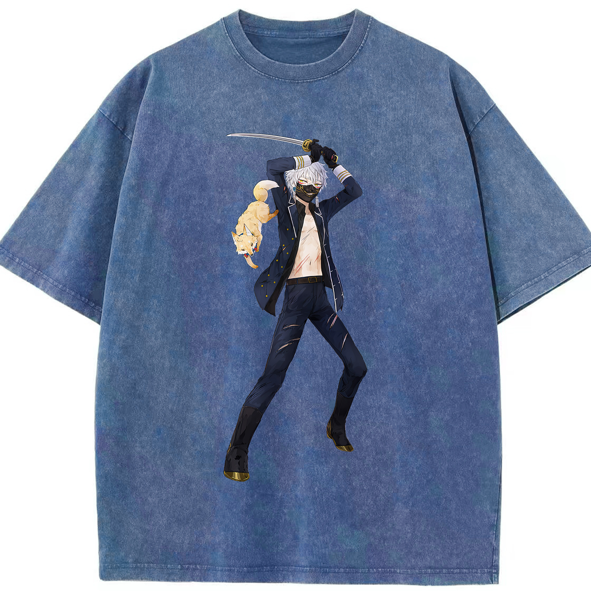 （画像用） 刀剣乱舞 Touken Ranbu 綿100% ヴィンテージ風 半袖Tシャツ（フロントプリント）