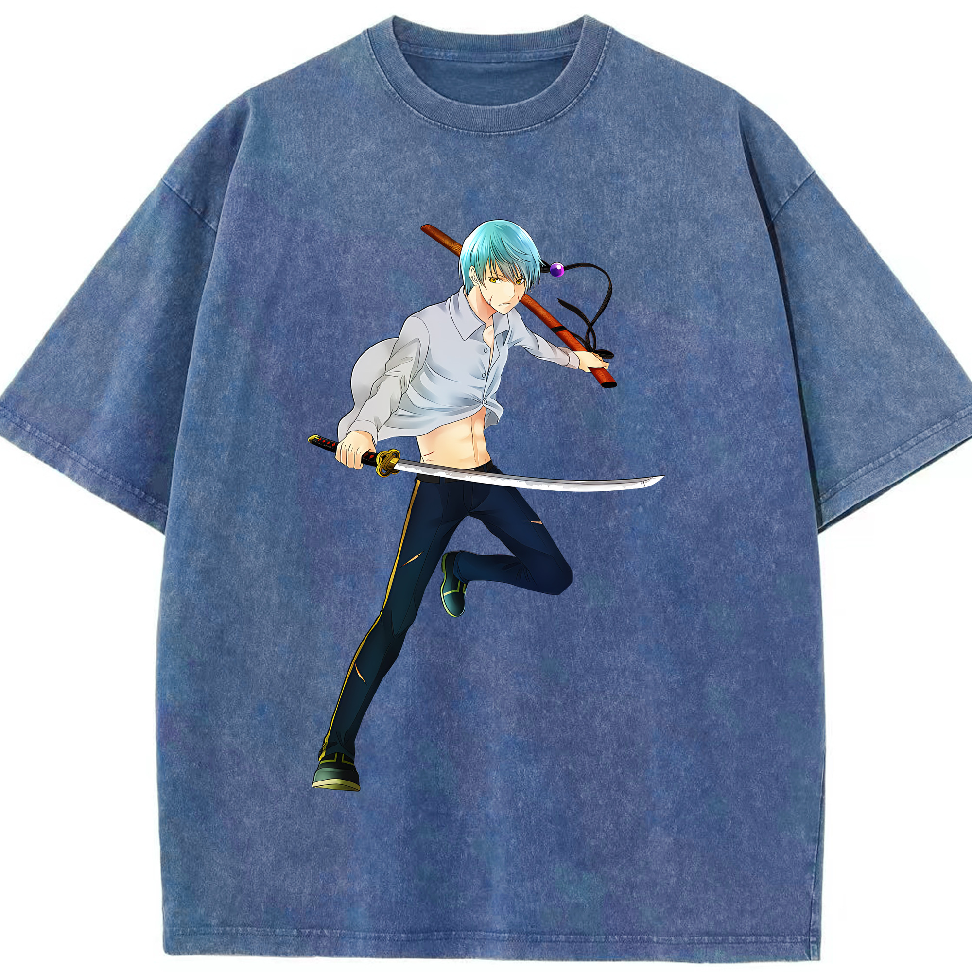 （画像用） 刀剣乱舞 Touken Ranbu 綿100% ヴィンテージ風 半袖Tシャツ（フロントプリント）
