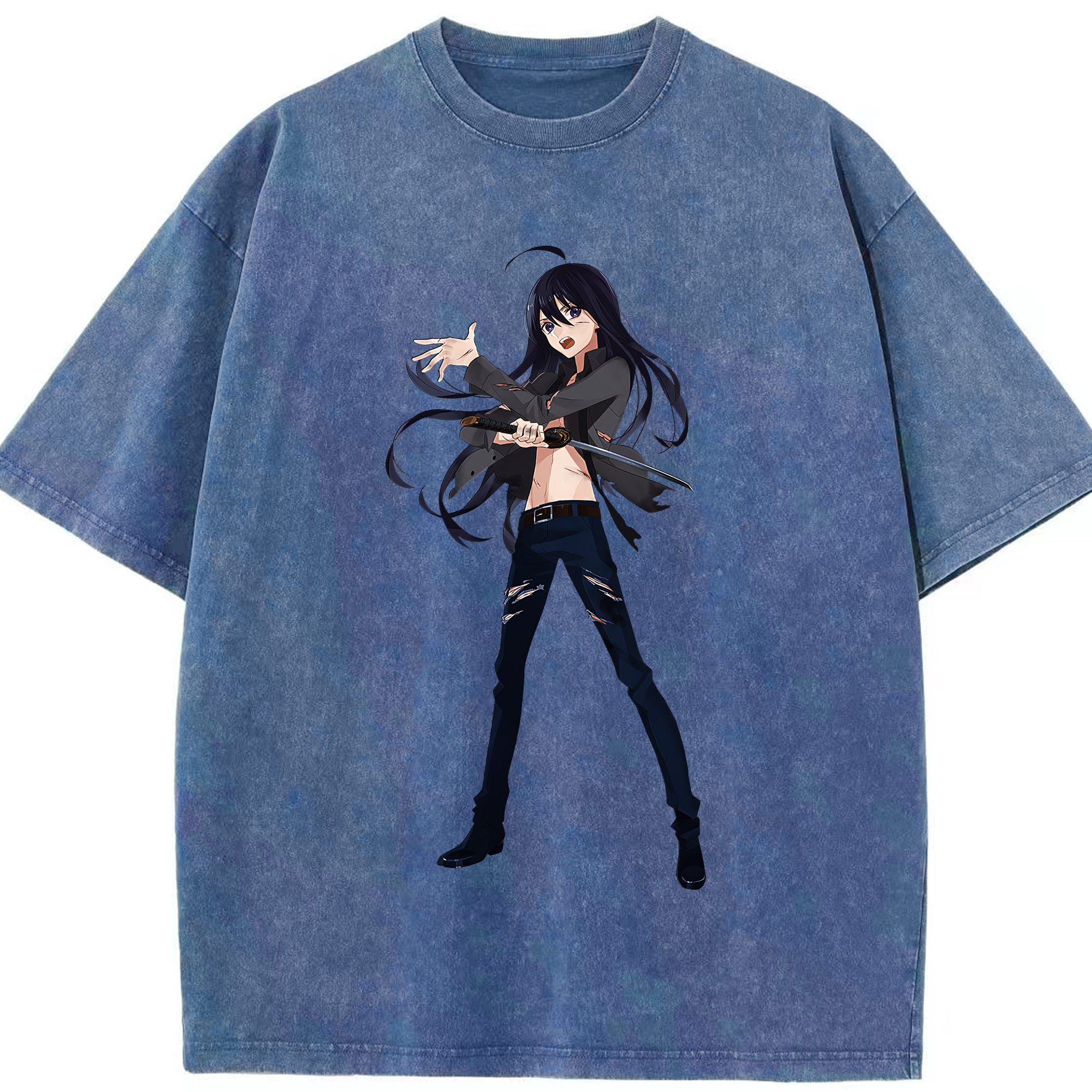 （画像用） 刀剣乱舞 Touken Ranbu 綿100% ヴィンテージ風 半袖Tシャツ（フロントプリント）