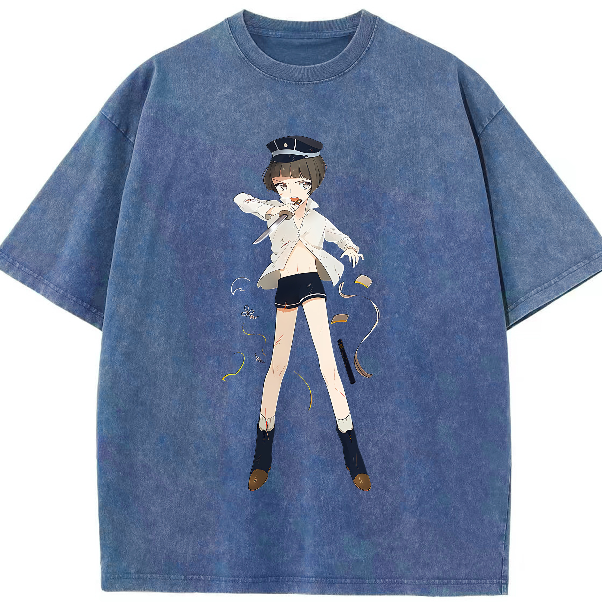 （画像用） 刀剣乱舞 Touken Ranbu 綿100% ヴィンテージ風 半袖Tシャツ（フロントプリント）