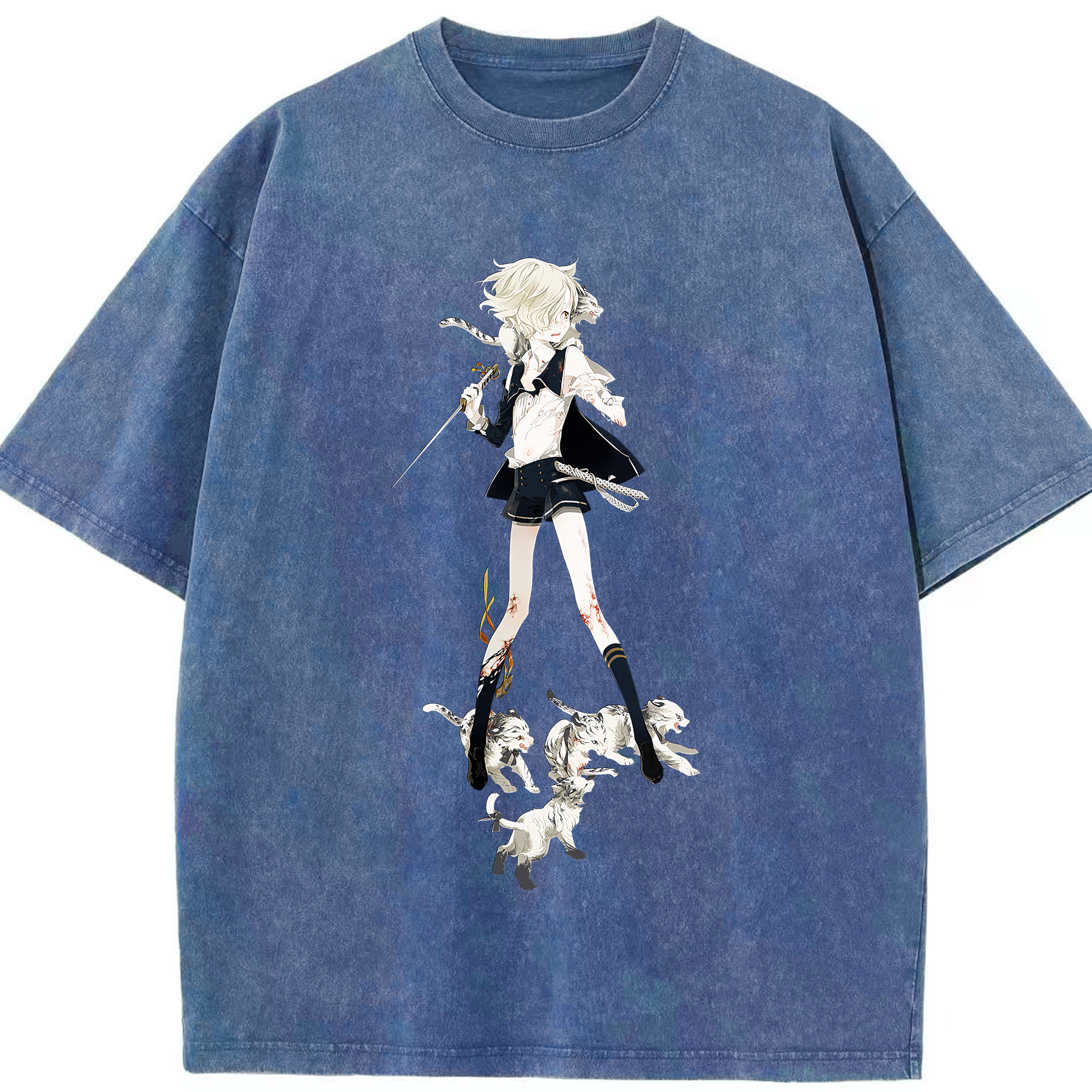 （画像用） 刀剣乱舞 Touken Ranbu 綿100% ヴィンテージ風 半袖Tシャツ（フロントプリント）