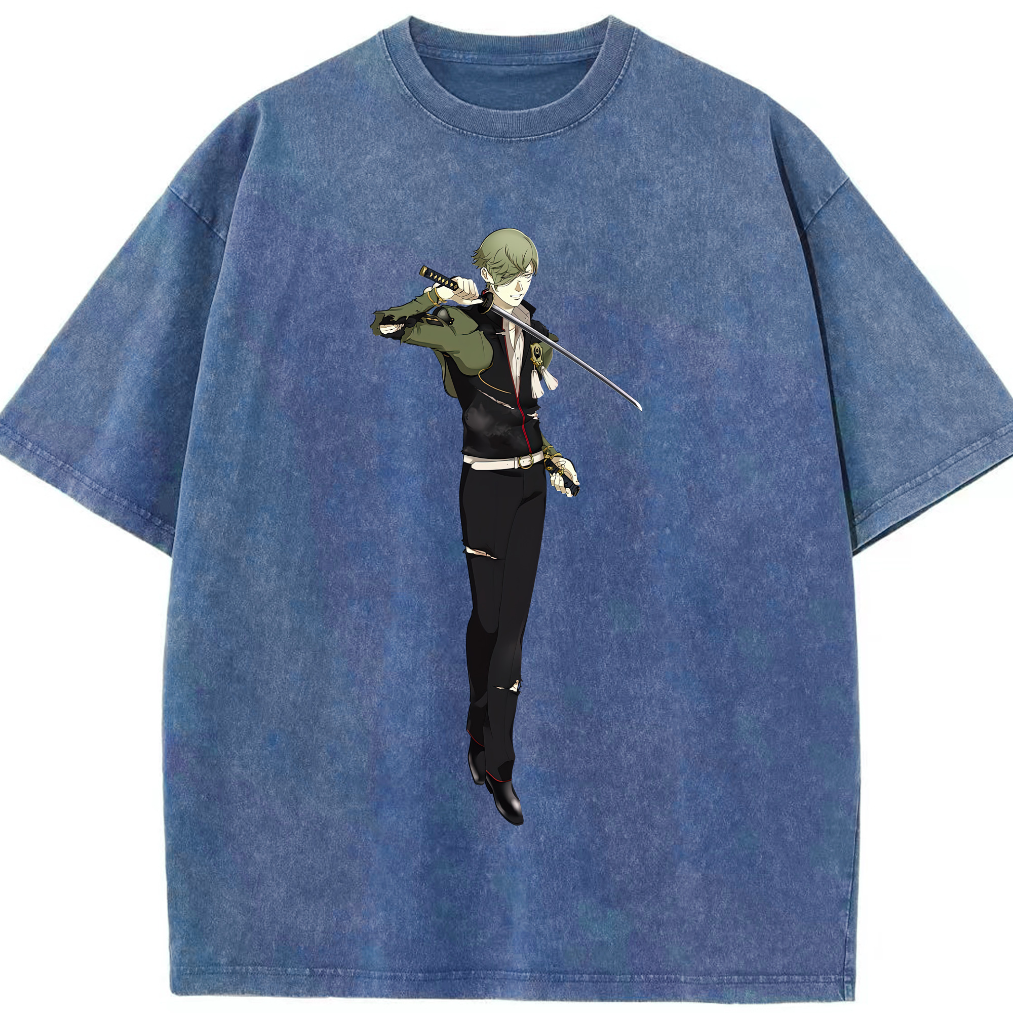 （画像用） 刀剣乱舞 Touken Ranbu 綿100% ヴィンテージ風 半袖Tシャツ（フロントプリント）