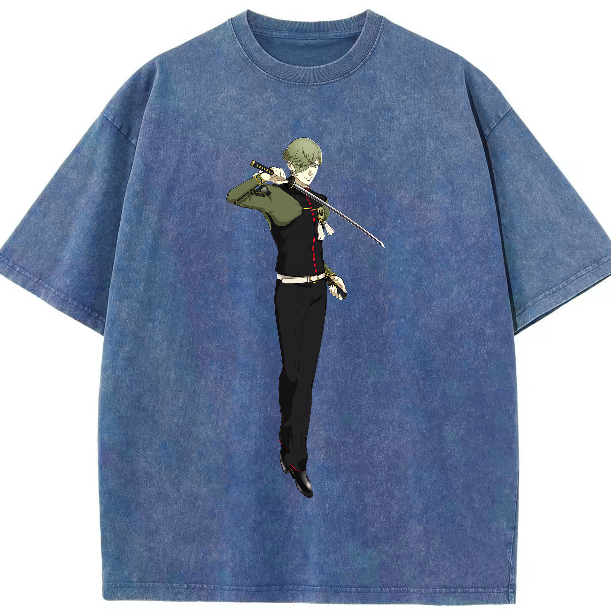 （画像用） 刀剣乱舞 Touken Ranbu 綿100% ヴィンテージ風 半袖Tシャツ（フロントプリント）