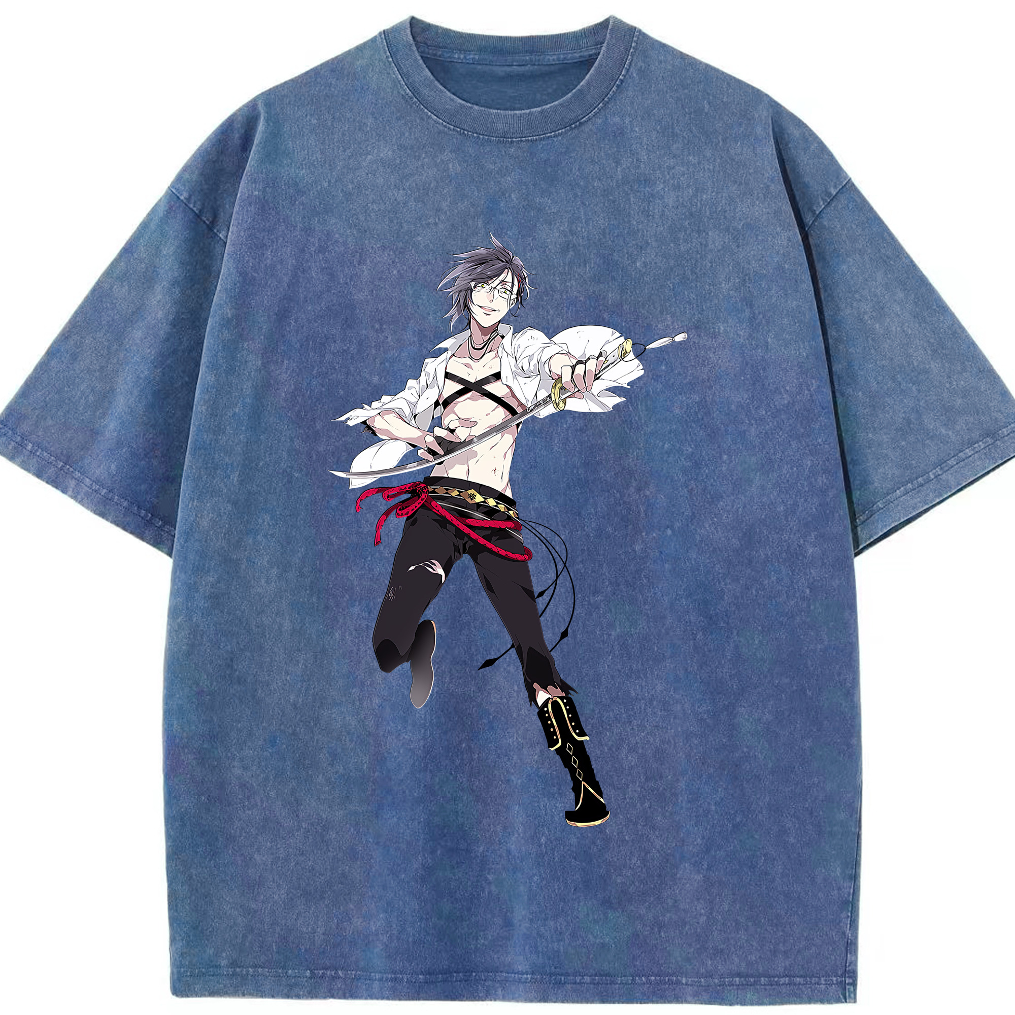（画像用） 刀剣乱舞 Touken Ranbu 綿100% ヴィンテージ風 半袖Tシャツ（フロントプリント）
