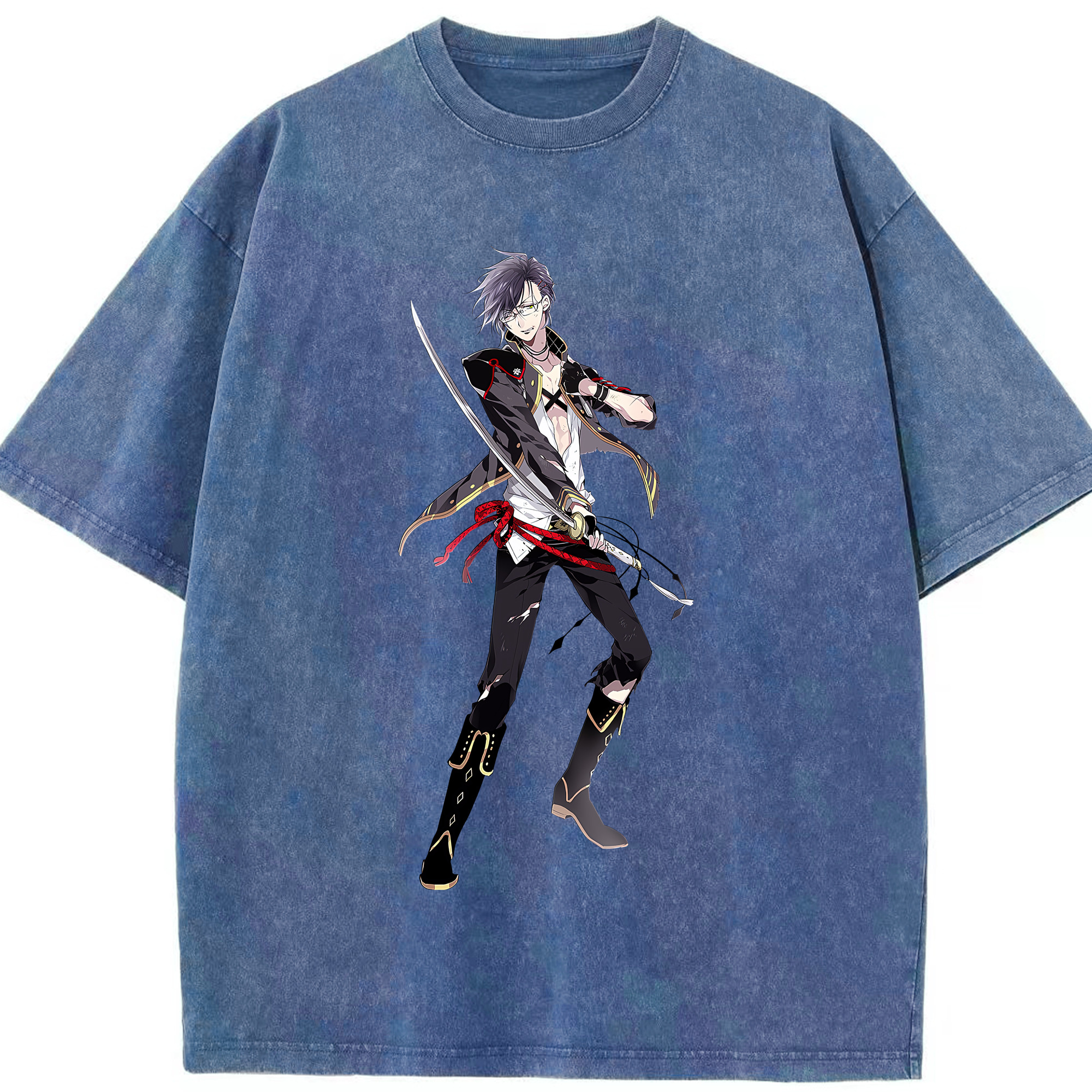 （画像用） 刀剣乱舞 Touken Ranbu 綿100% ヴィンテージ風 半袖Tシャツ（フロントプリント）