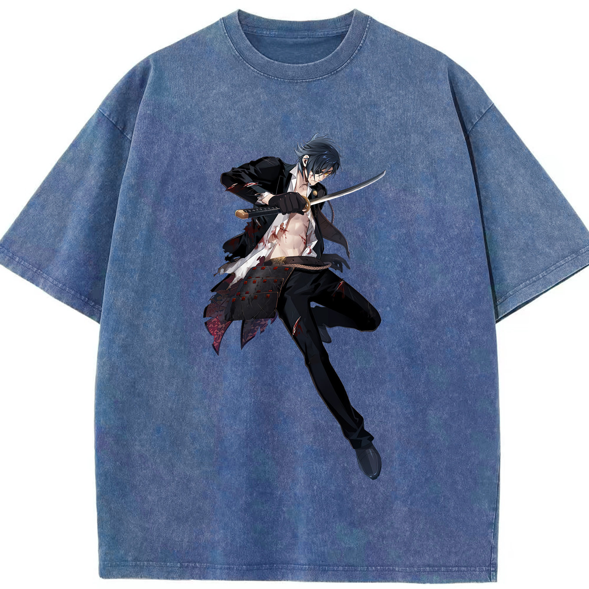 （画像用） 刀剣乱舞 Touken Ranbu 綿100% ヴィンテージ風 半袖Tシャツ（フロントプリント）