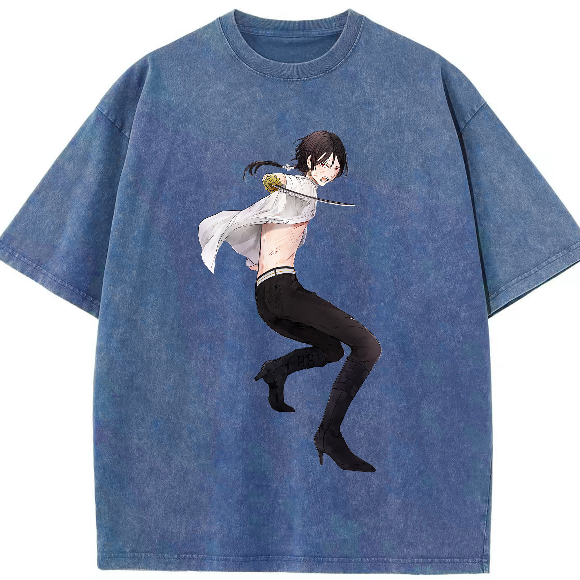 （画像用） 刀剣乱舞 Touken Ranbu 綿100% ヴィンテージ風 半袖Tシャツ（フロントプリント）