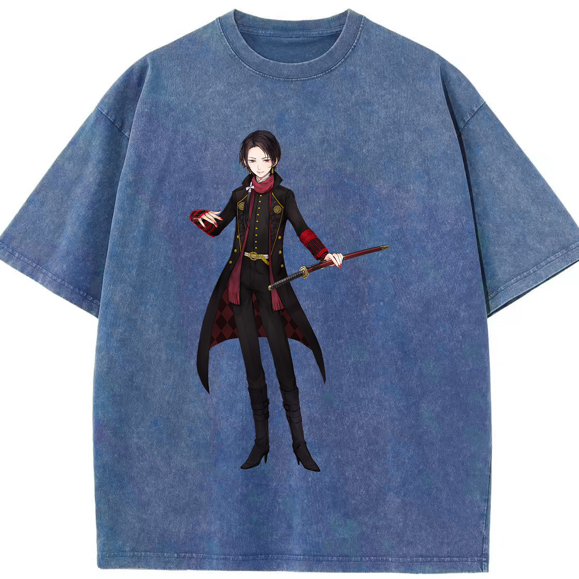 （画像用） 刀剣乱舞 Touken Ranbu 綿100% ヴィンテージ風 半袖Tシャツ（フロントプリント）