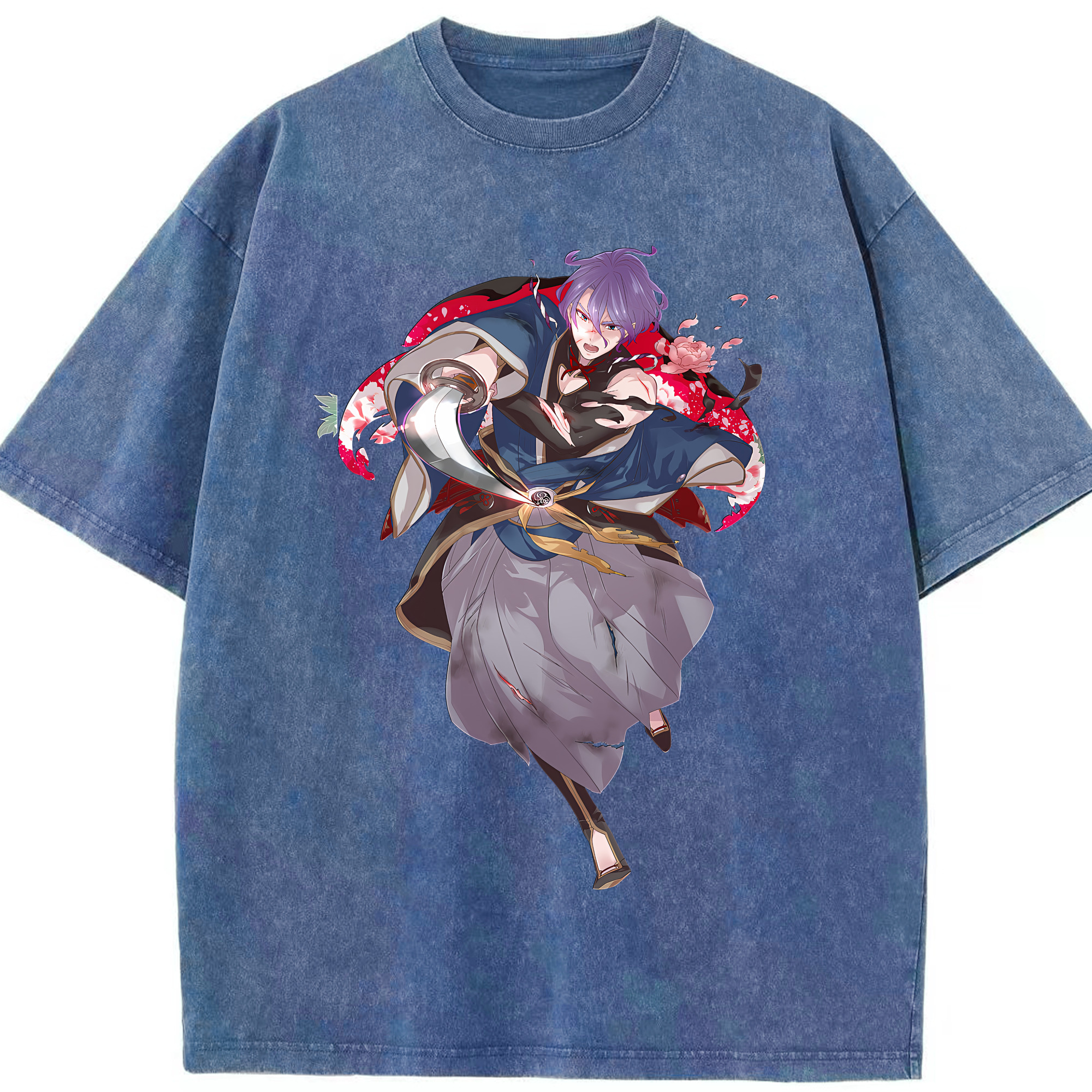 （画像用） 刀剣乱舞 Touken Ranbu 綿100% ヴィンテージ風 半袖Tシャツ（フロントプリント）