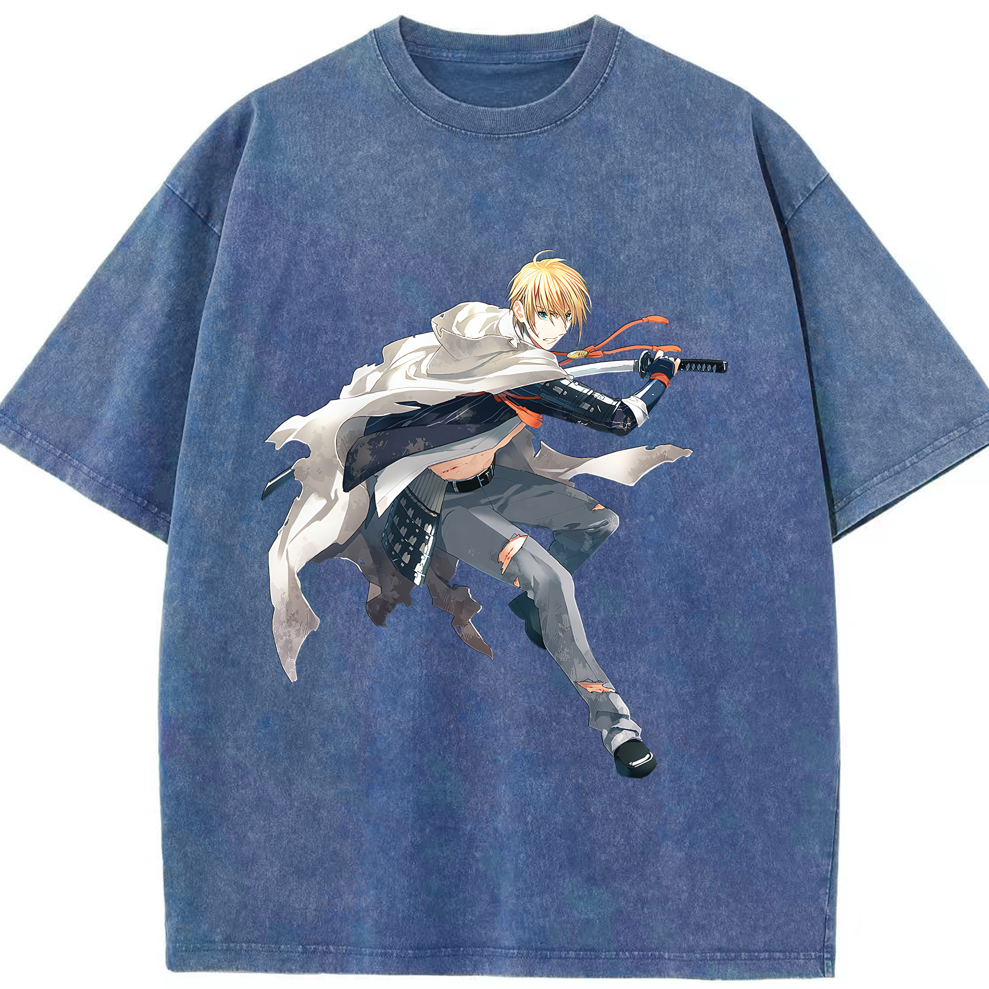 （画像用） 刀剣乱舞 Touken Ranbu 綿100% ヴィンテージ風 半袖Tシャツ（フロントプリント）