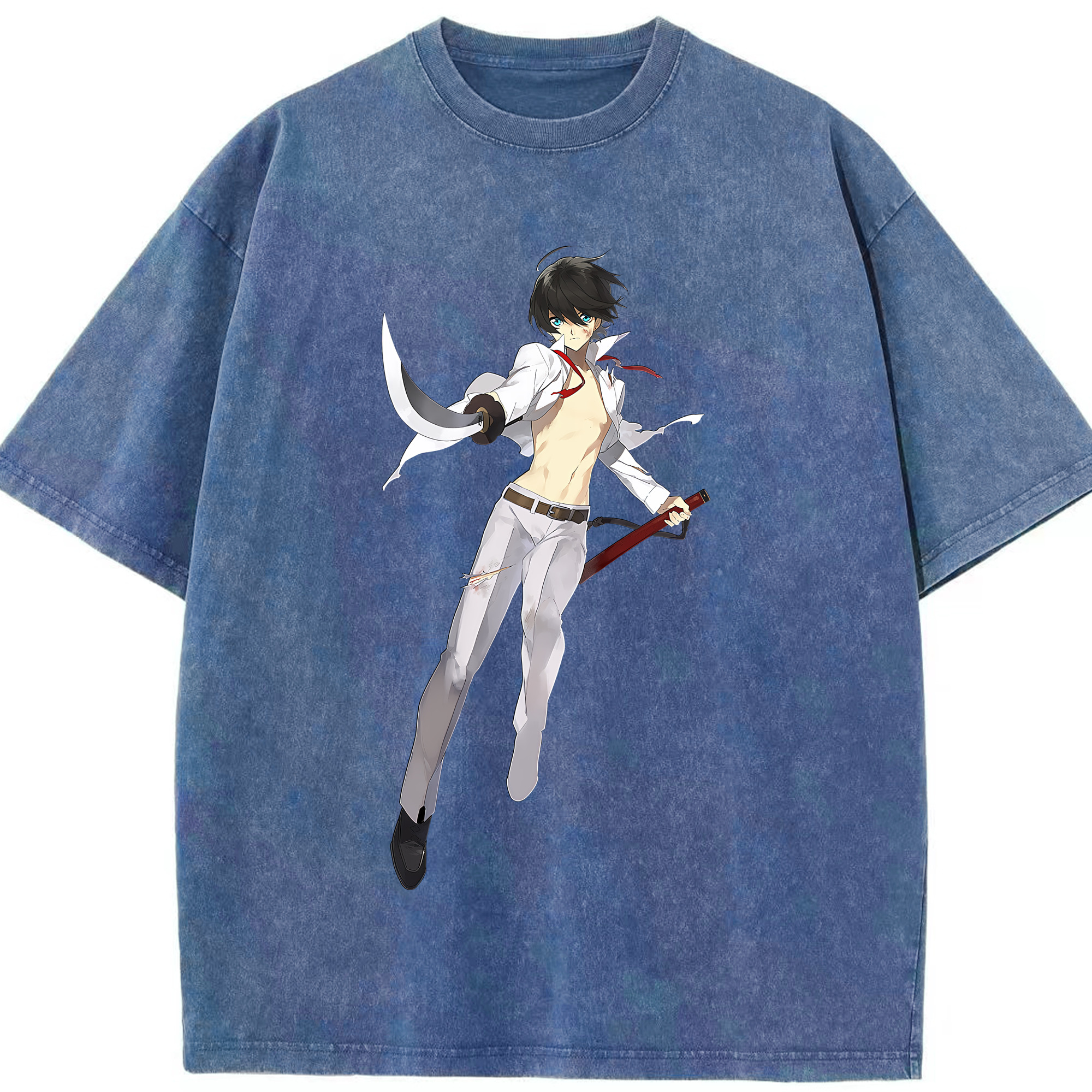 （画像用） 刀剣乱舞 Touken Ranbu 綿100% ヴィンテージ風 半袖Tシャツ（フロントプリント）