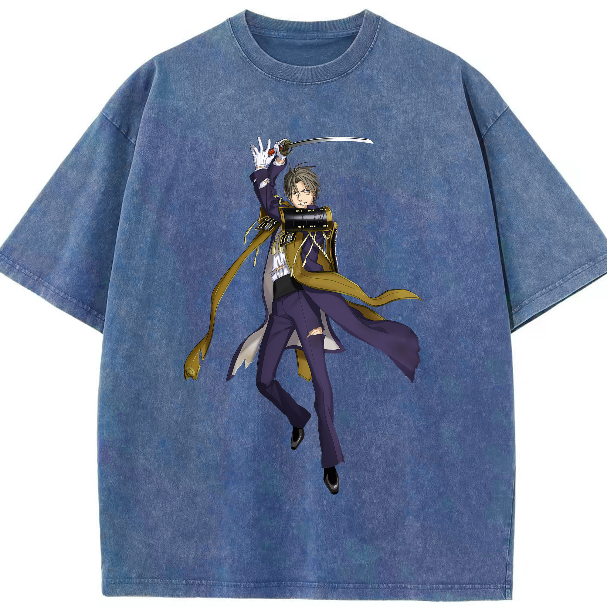 （画像用） 刀剣乱舞 Touken Ranbu 綿100% ヴィンテージ風 半袖Tシャツ（フロントプリント）