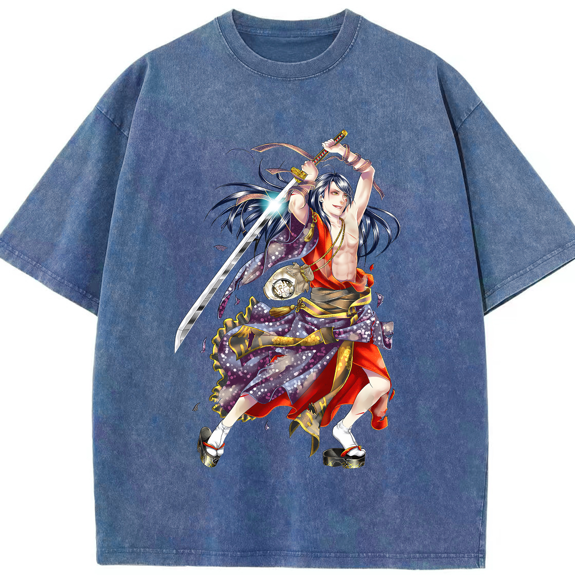 （画像用） 刀剣乱舞 Touken Ranbu 綿100% ヴィンテージ風 半袖Tシャツ（フロントプリント）