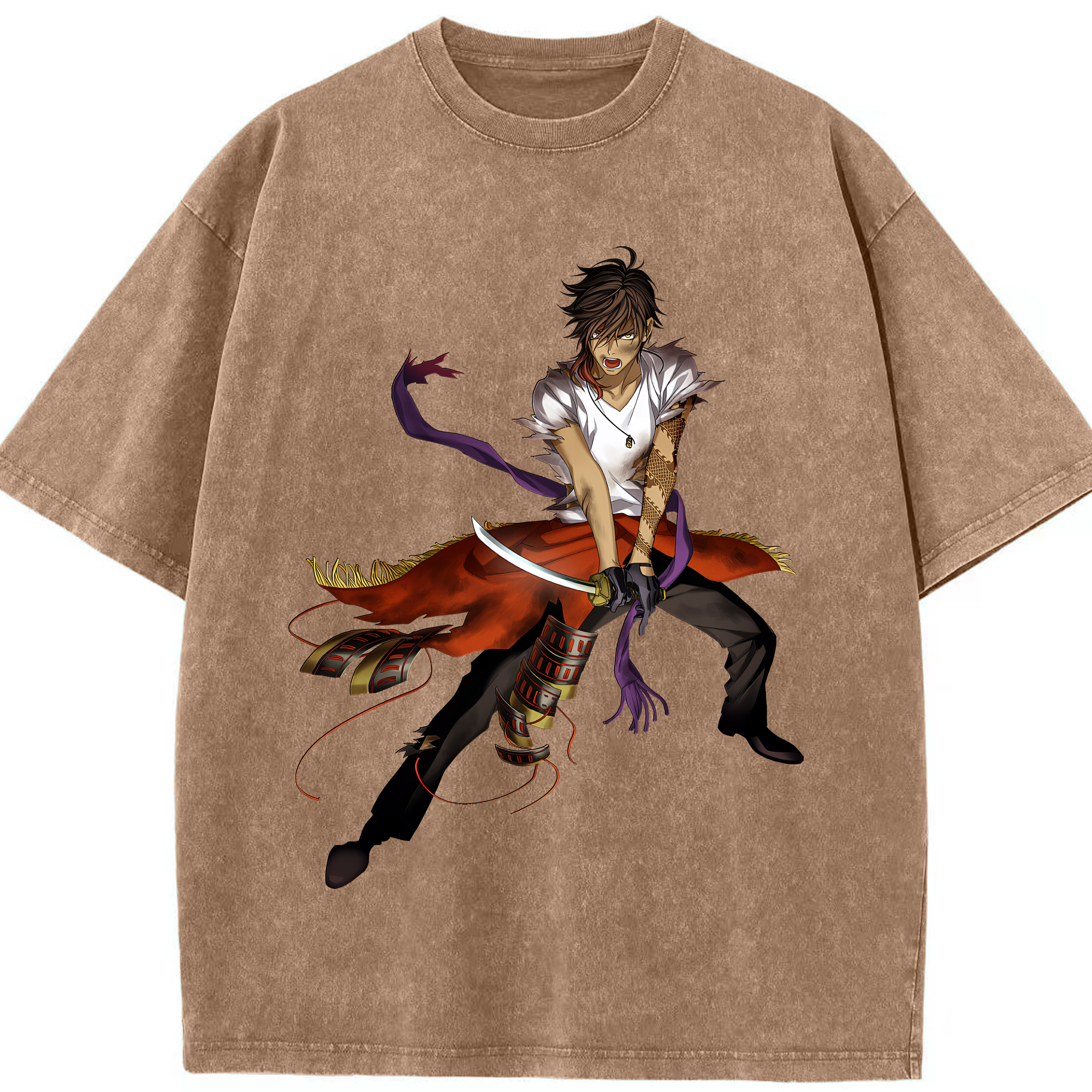 （画像用） 刀剣乱舞 Touken Ranbu 綿100% ヴィンテージ風 半袖Tシャツ（フロントプリント）