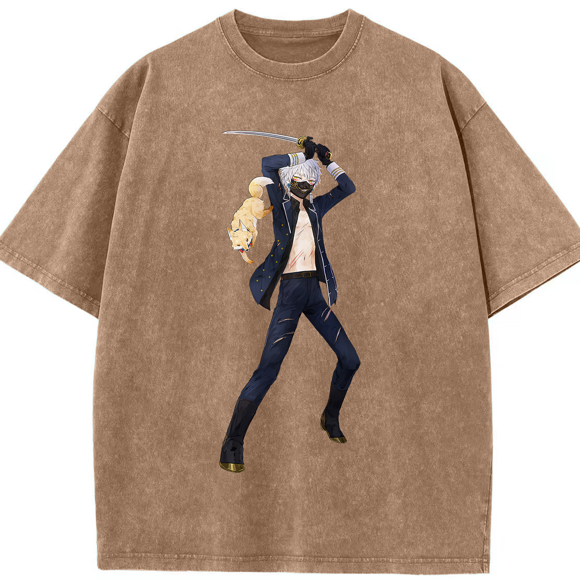 （画像用） 刀剣乱舞 Touken Ranbu 綿100% ヴィンテージ風 半袖Tシャツ（フロントプリント）
