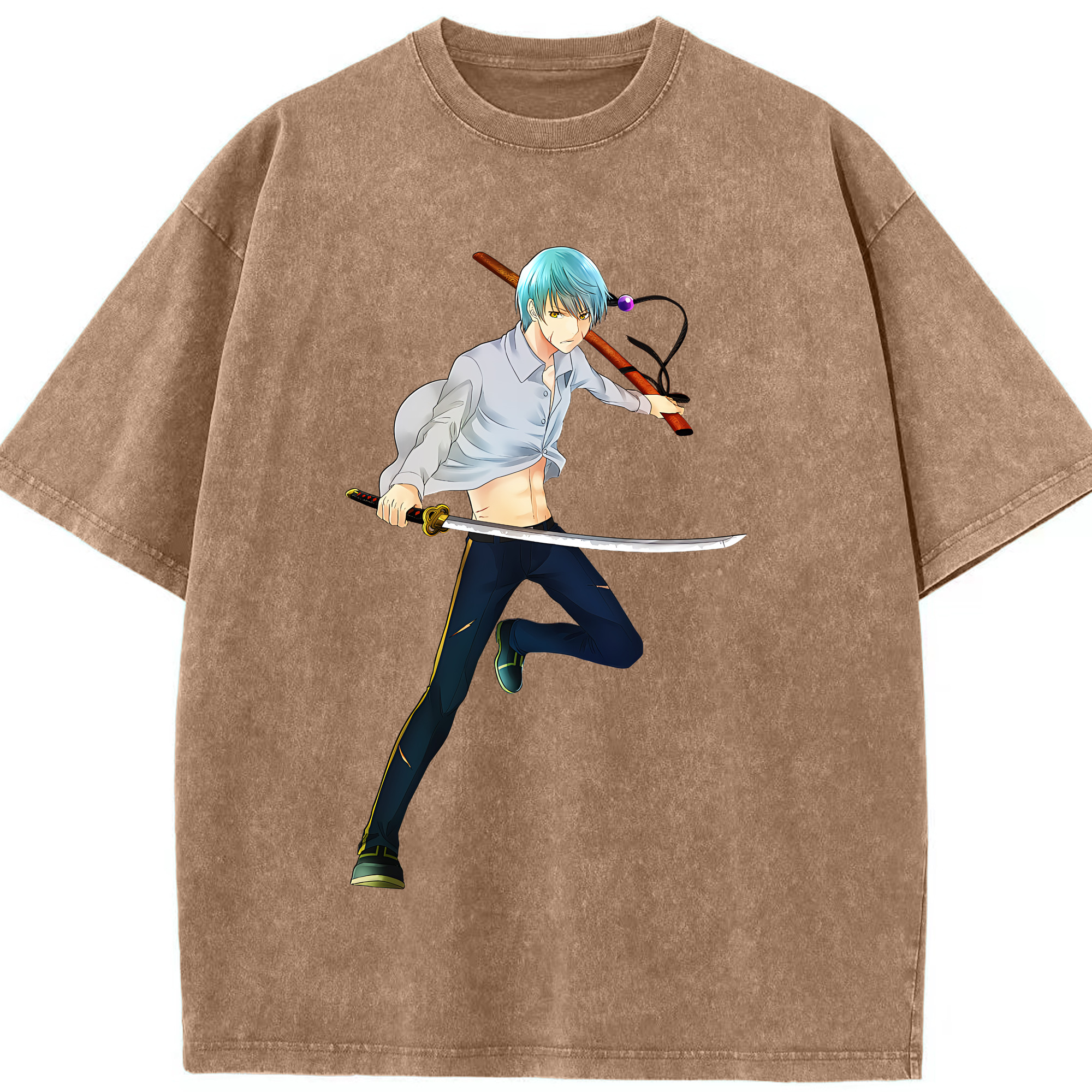 （画像用） 刀剣乱舞 Touken Ranbu 綿100% ヴィンテージ風 半袖Tシャツ（フロントプリント）