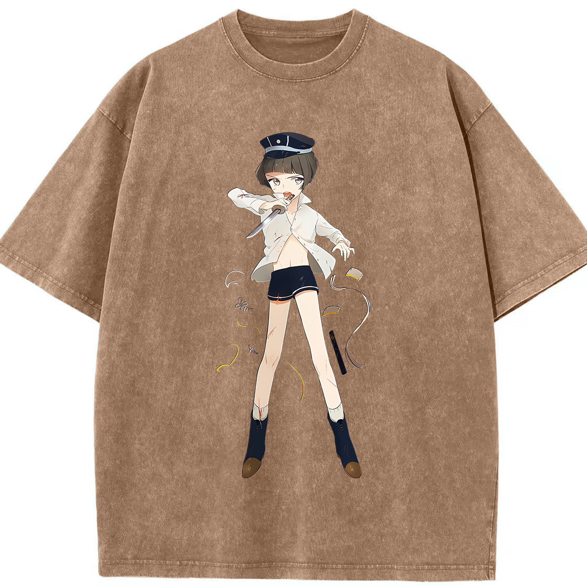 （画像用） 刀剣乱舞 Touken Ranbu 綿100% ヴィンテージ風 半袖Tシャツ（フロントプリント）