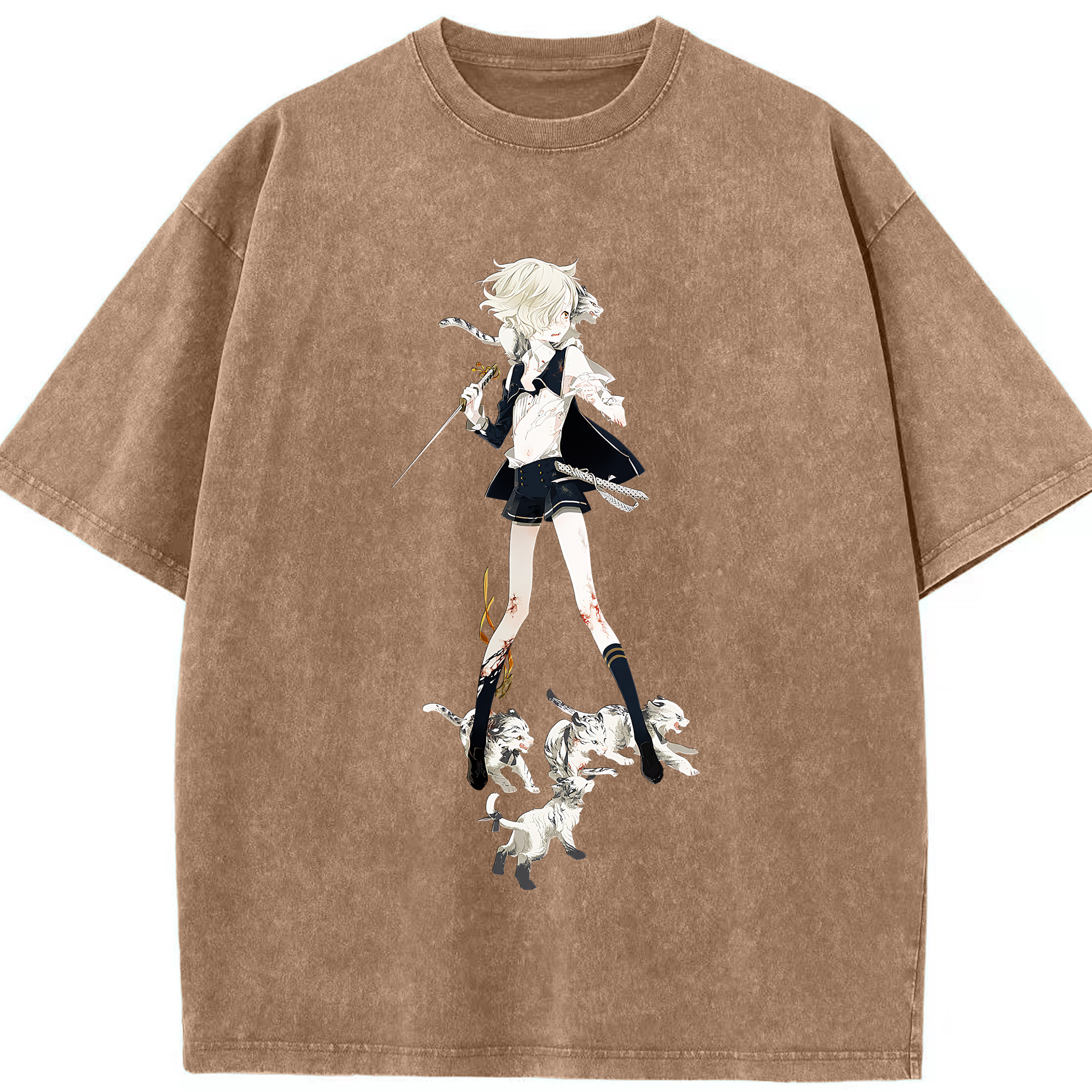 （画像用） 刀剣乱舞 Touken Ranbu 綿100% ヴィンテージ風 半袖Tシャツ（フロントプリント）