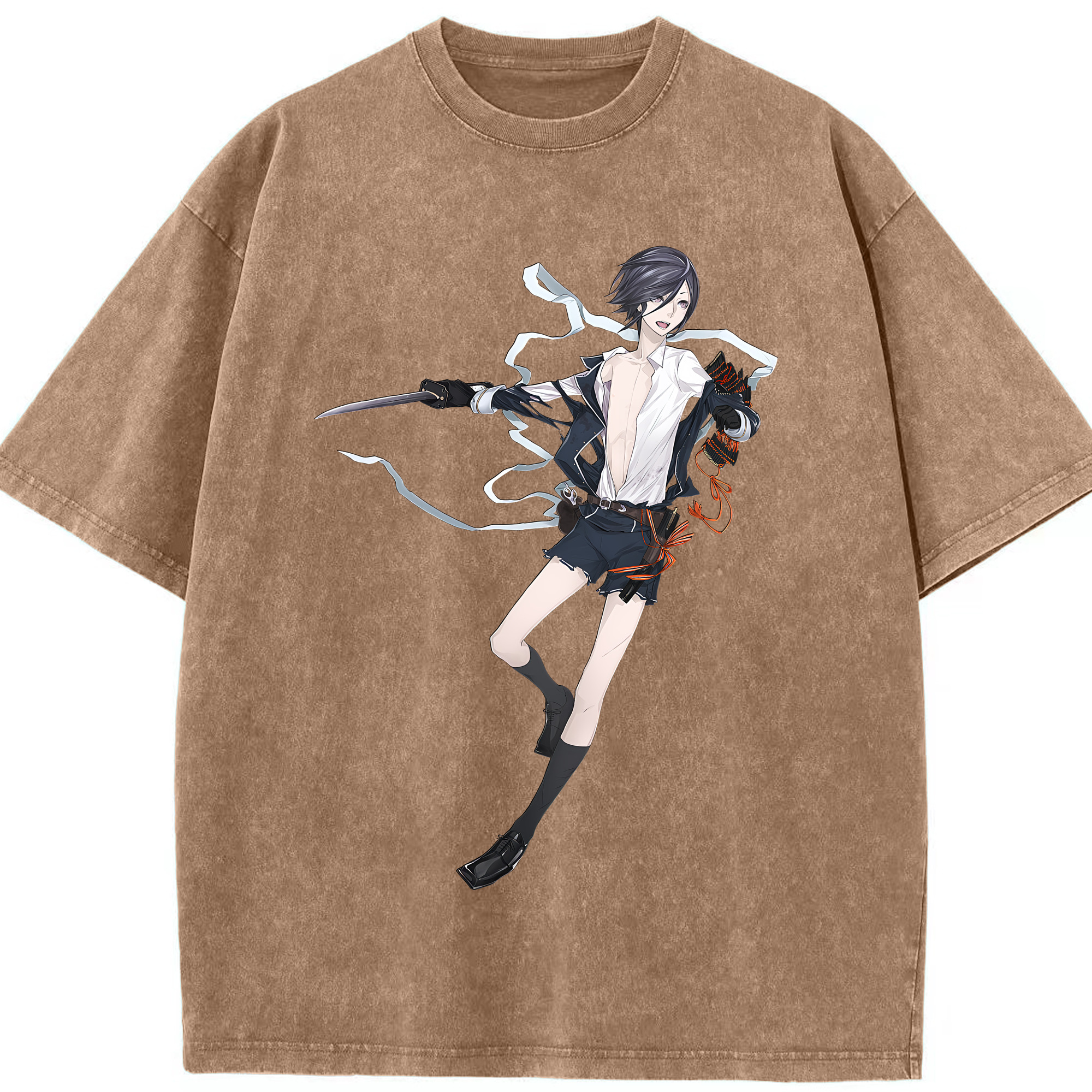 （画像用） 刀剣乱舞 Touken Ranbu 綿100% ヴィンテージ風 半袖Tシャツ（フロントプリント）