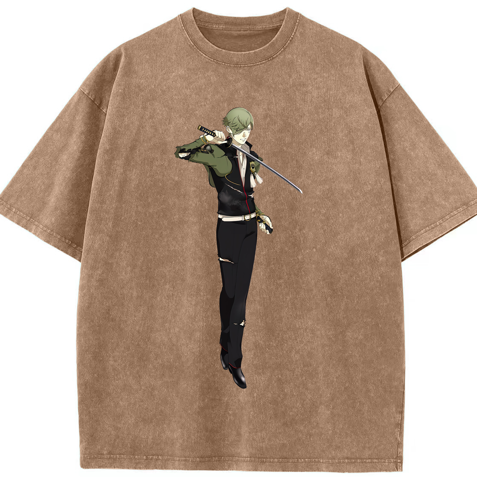 （画像用） 刀剣乱舞 Touken Ranbu 綿100% ヴィンテージ風 半袖Tシャツ（フロントプリント）