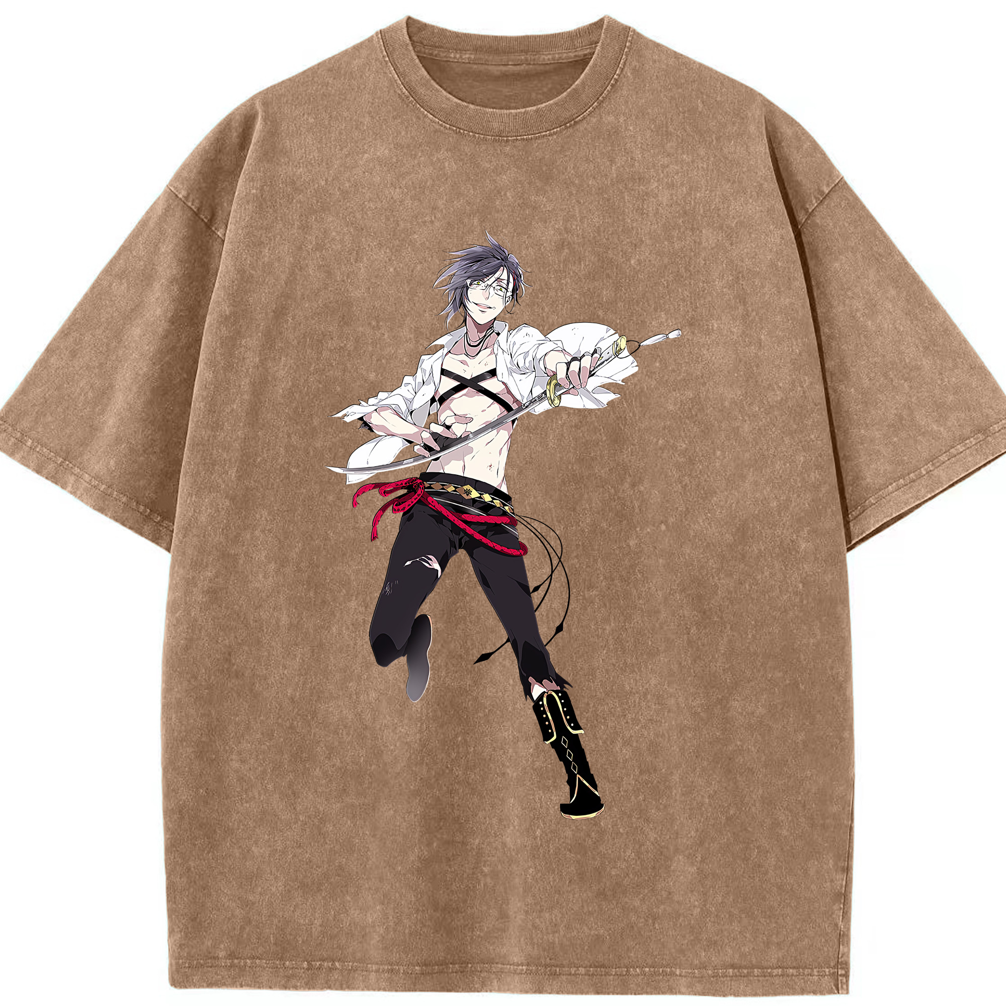 （画像用） 刀剣乱舞 Touken Ranbu 綿100% ヴィンテージ風 半袖Tシャツ（フロントプリント）