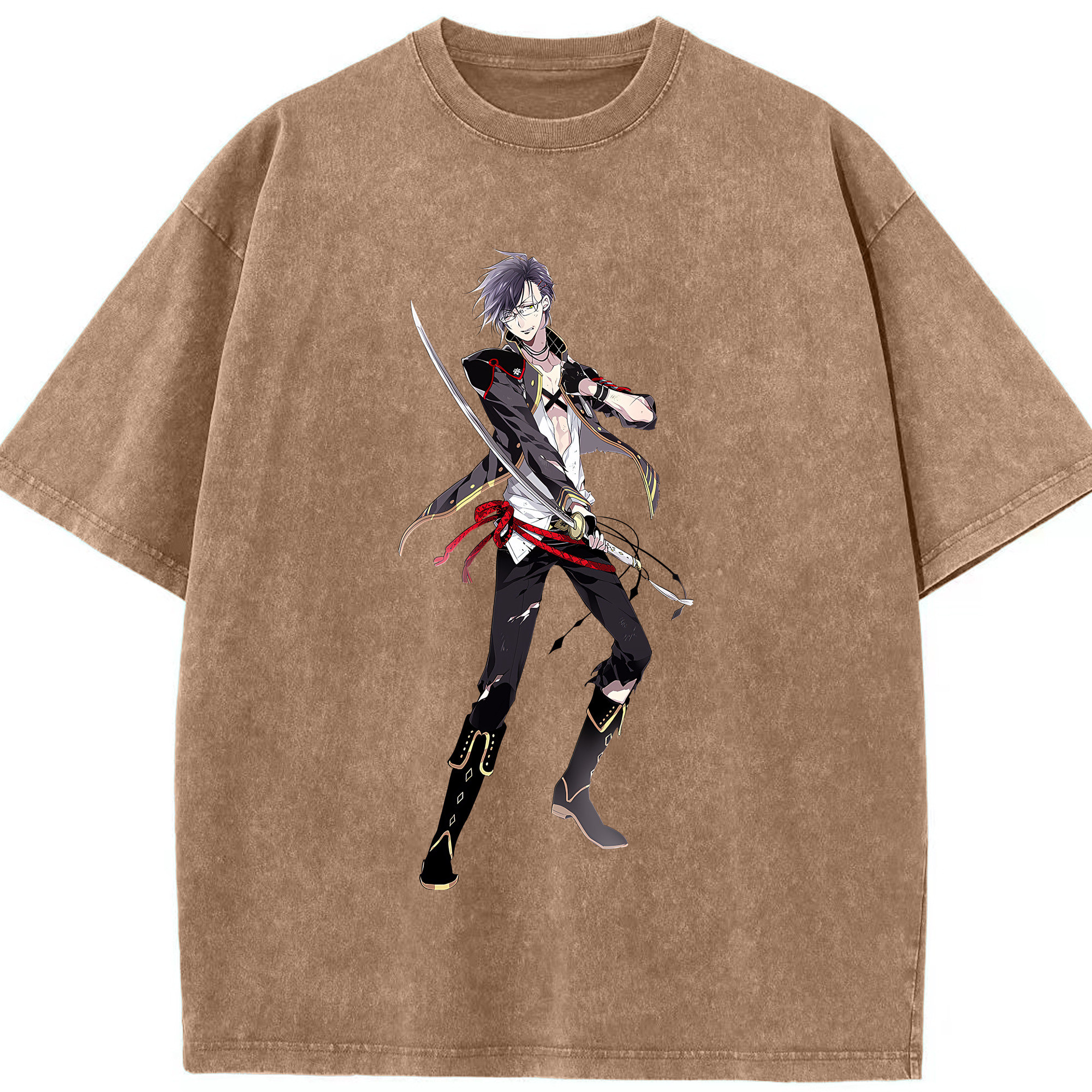 （画像用） 刀剣乱舞 Touken Ranbu 綿100% ヴィンテージ風 半袖Tシャツ（フロントプリント）
