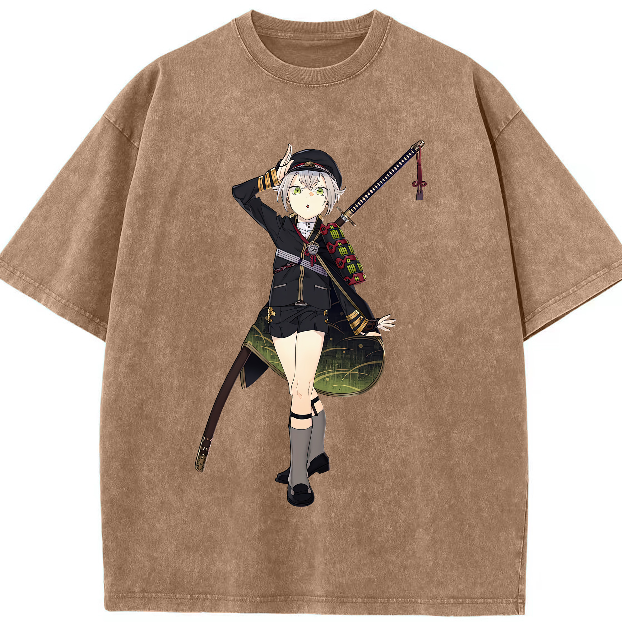 （画像用） 刀剣乱舞 Touken Ranbu 綿100% ヴィンテージ風 半袖Tシャツ（フロントプリント）