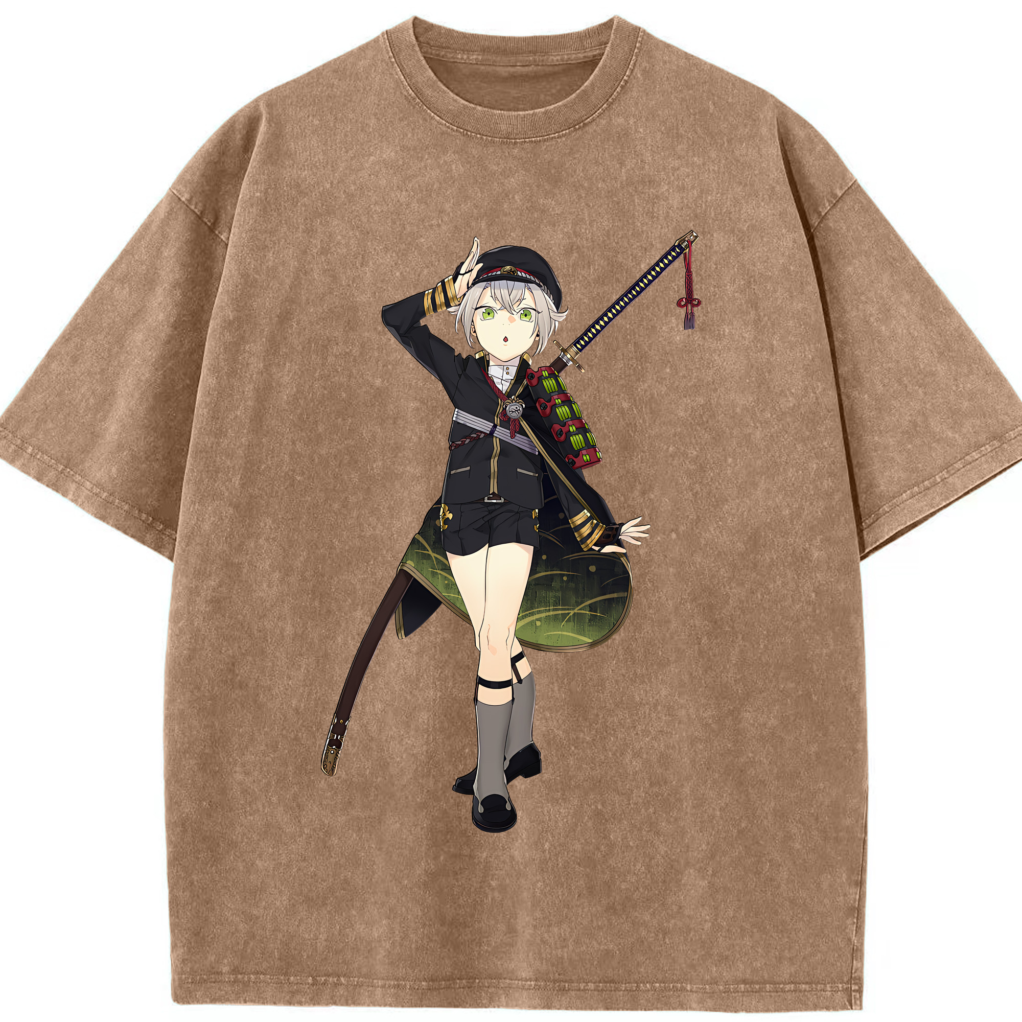（画像用） 刀剣乱舞 Touken Ranbu 綿100% ヴィンテージ風 半袖Tシャツ（フロントプリント）