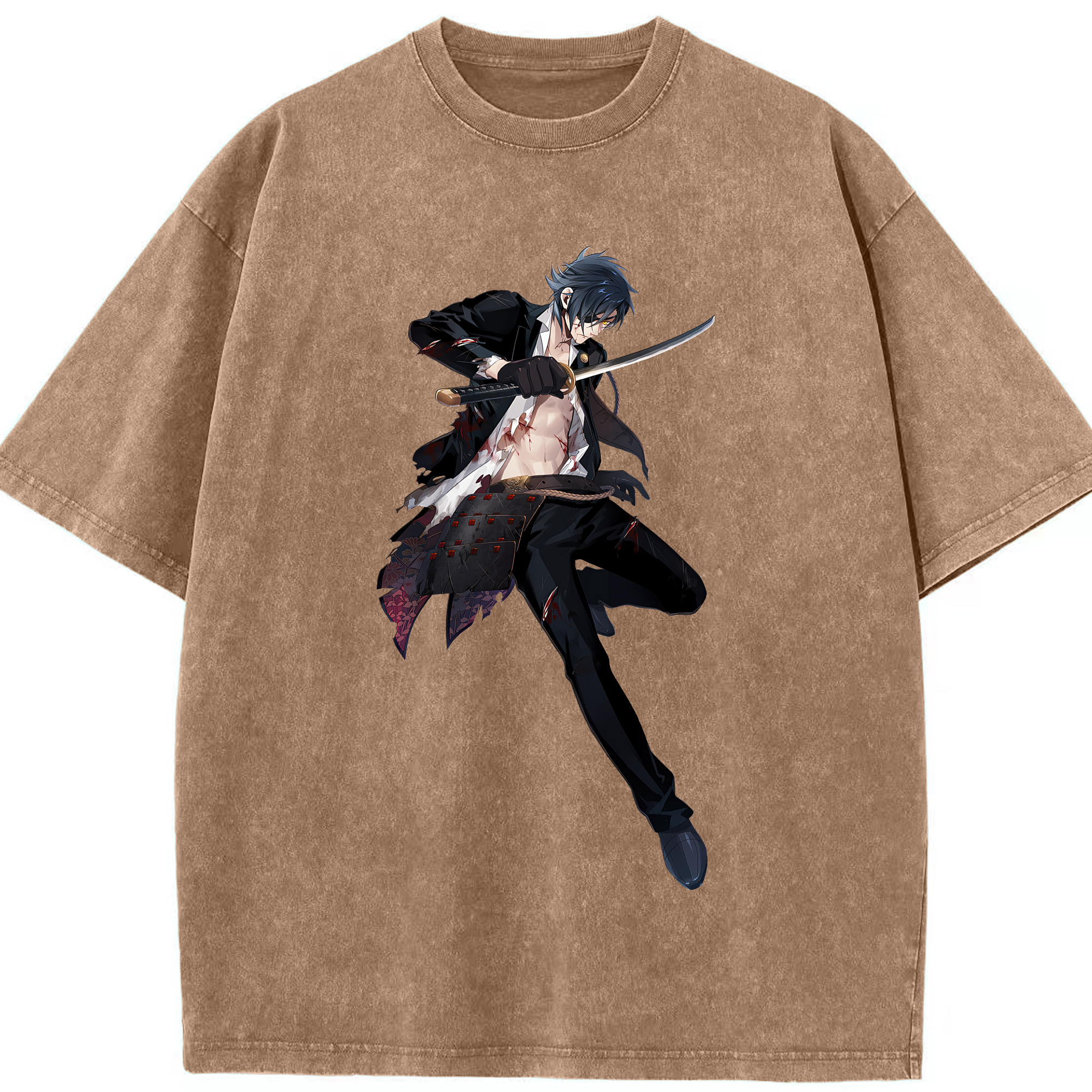 （画像用） 刀剣乱舞 Touken Ranbu 綿100% ヴィンテージ風 半袖Tシャツ（フロントプリント）