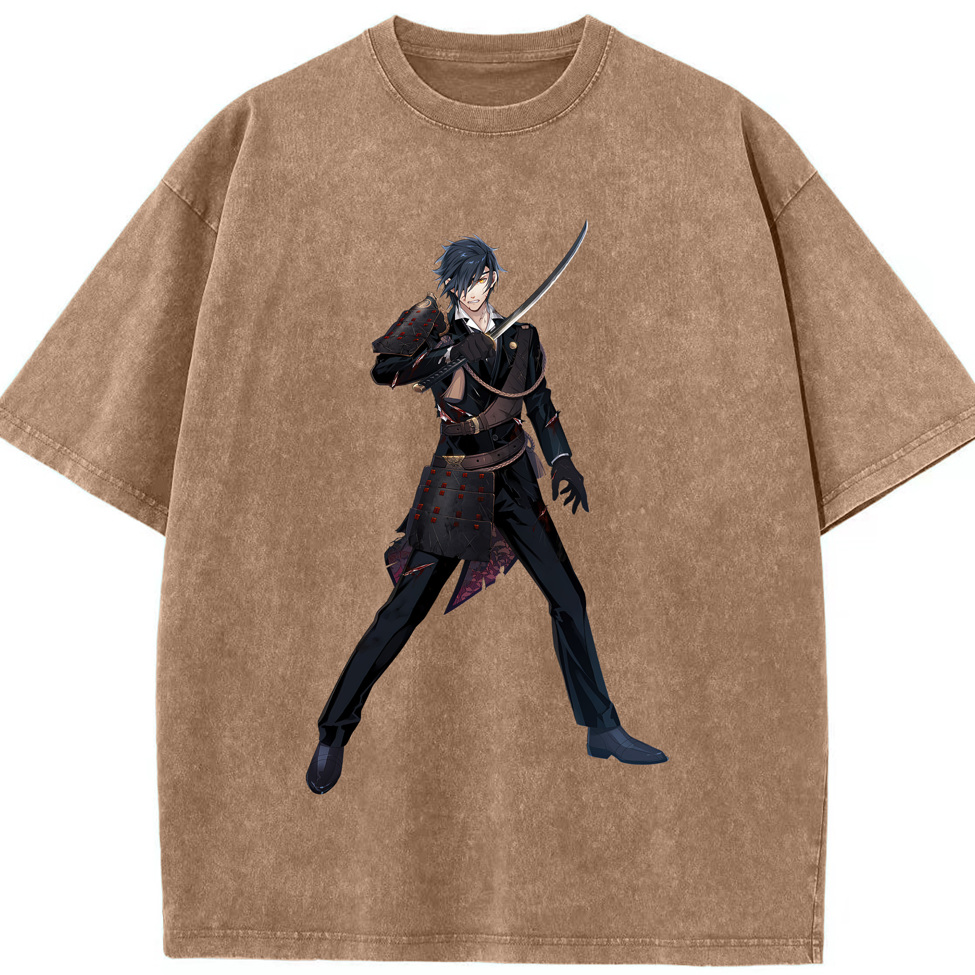 （画像用） 刀剣乱舞 Touken Ranbu 綿100% ヴィンテージ風 半袖Tシャツ（フロントプリント）
