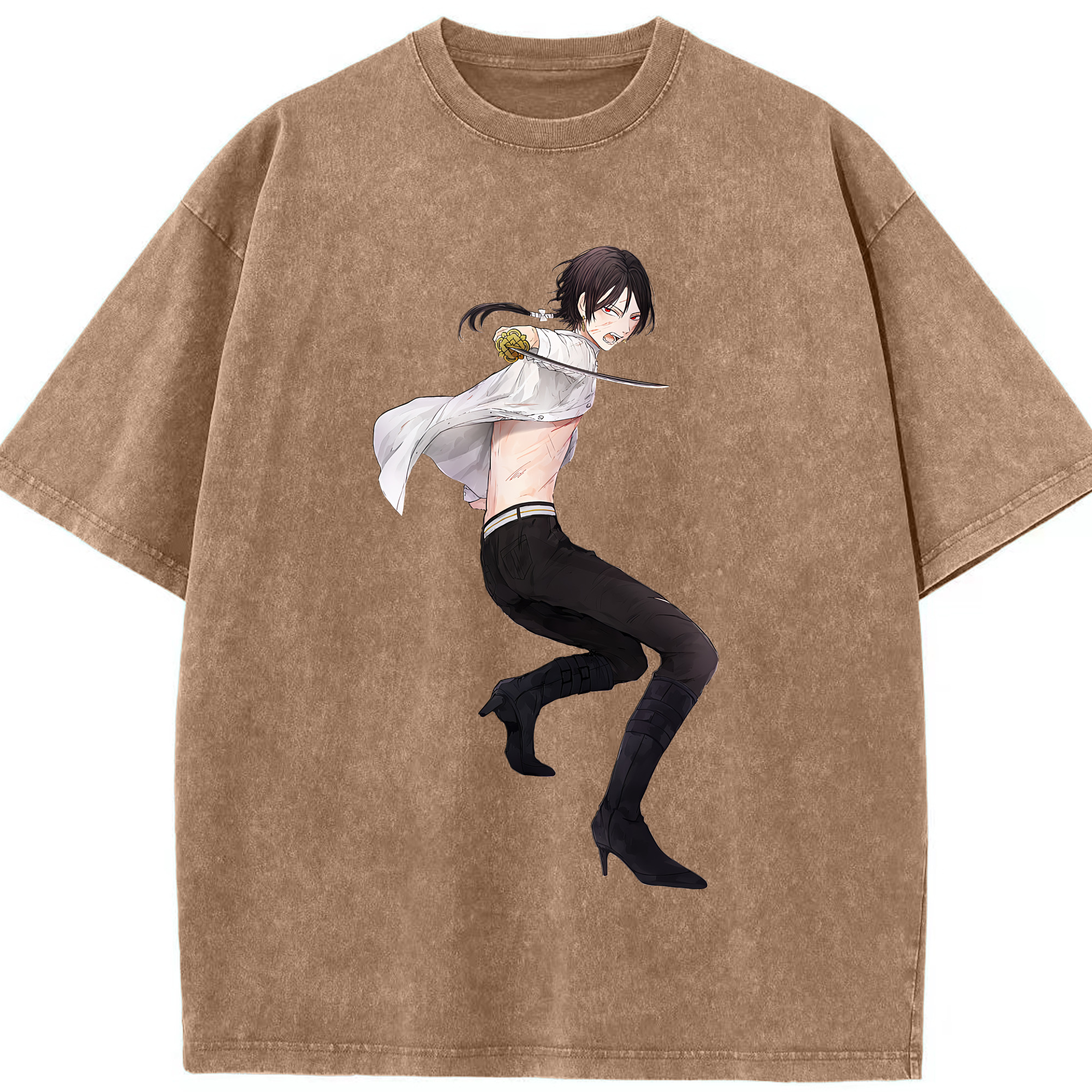 （画像用） 刀剣乱舞 Touken Ranbu 綿100% ヴィンテージ風 半袖Tシャツ（フロントプリント）