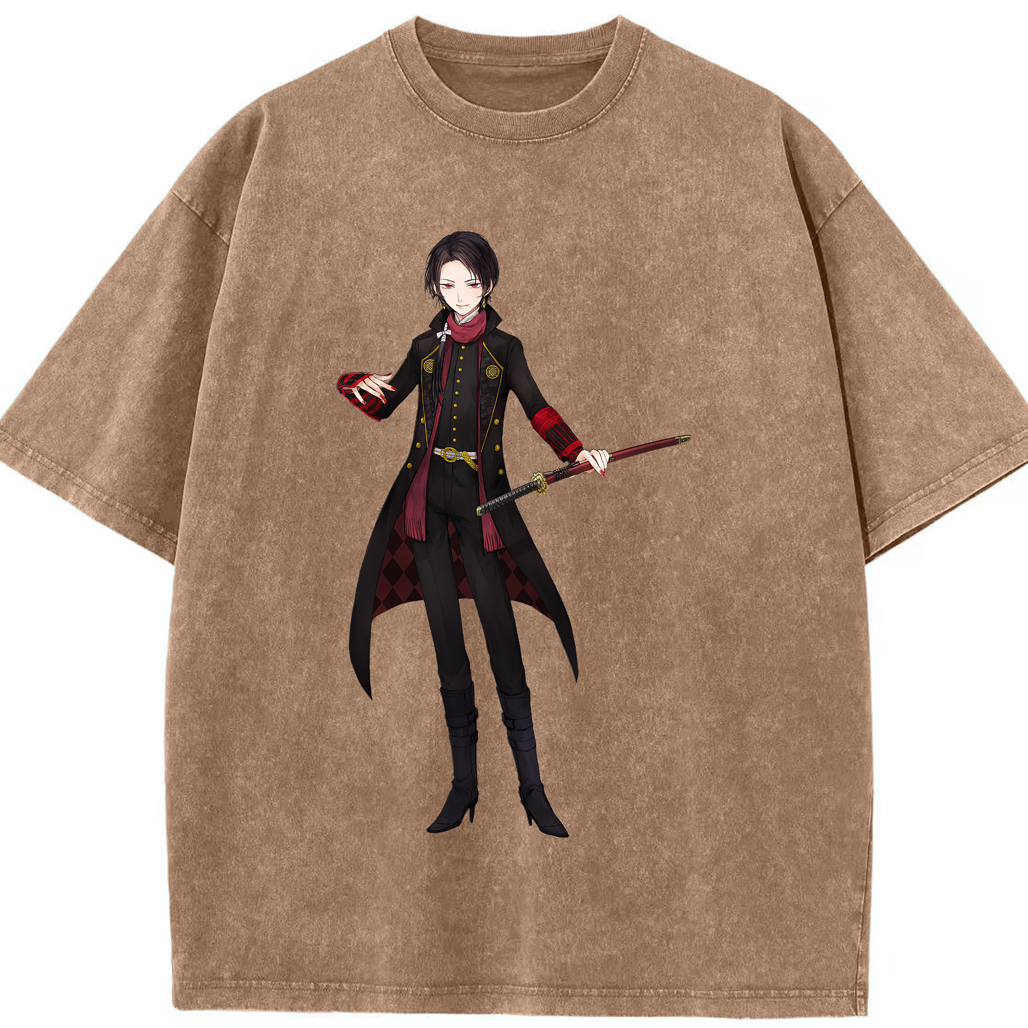 （画像用） 刀剣乱舞 Touken Ranbu 綿100% ヴィンテージ風 半袖Tシャツ（フロントプリント）