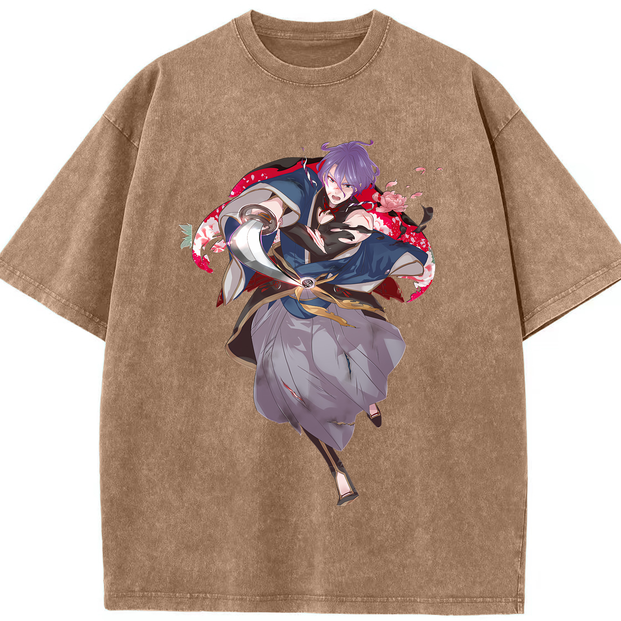 （画像用） 刀剣乱舞 Touken Ranbu 綿100% ヴィンテージ風 半袖Tシャツ（フロントプリント）