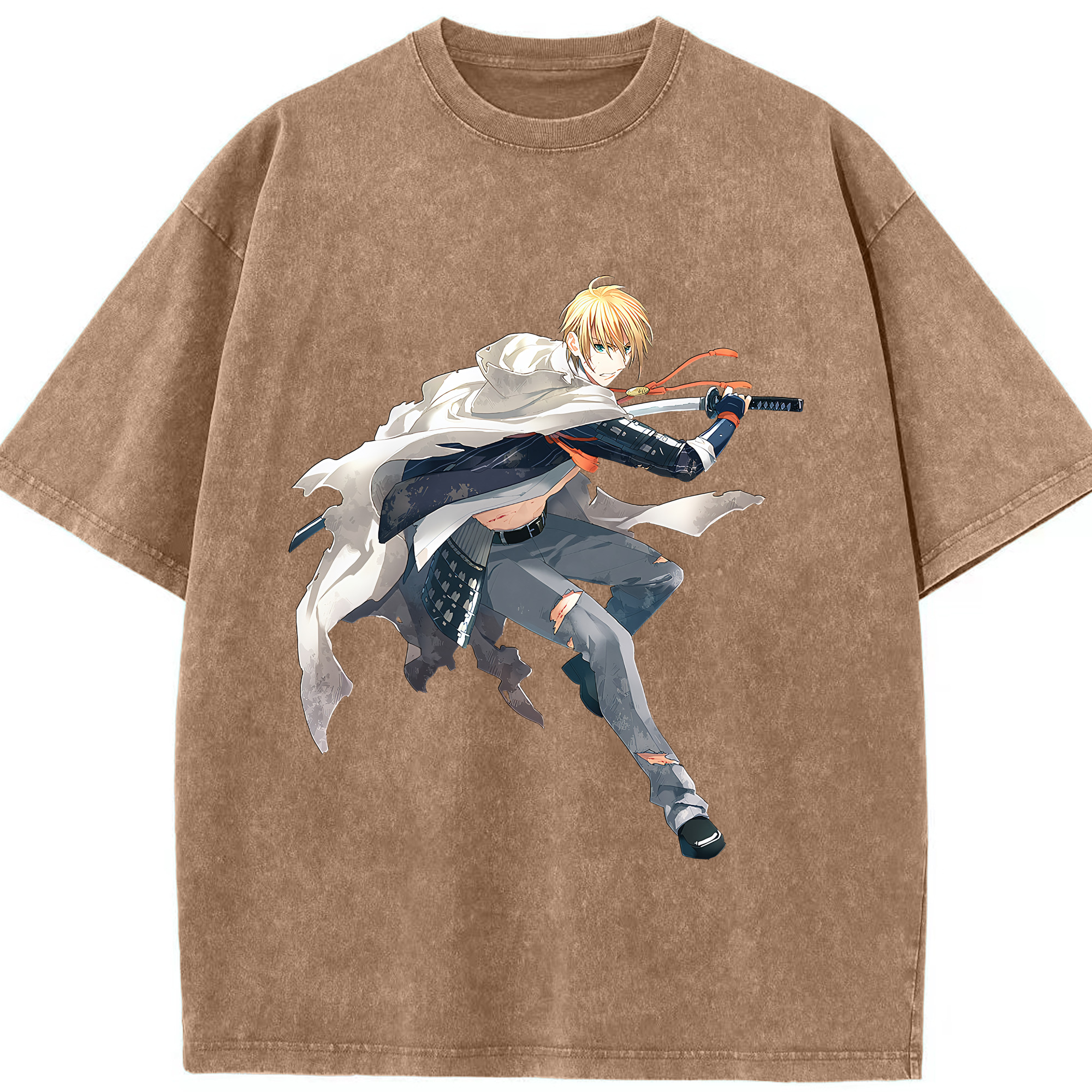（画像用） 刀剣乱舞 Touken Ranbu 綿100% ヴィンテージ風 半袖Tシャツ（フロントプリント）