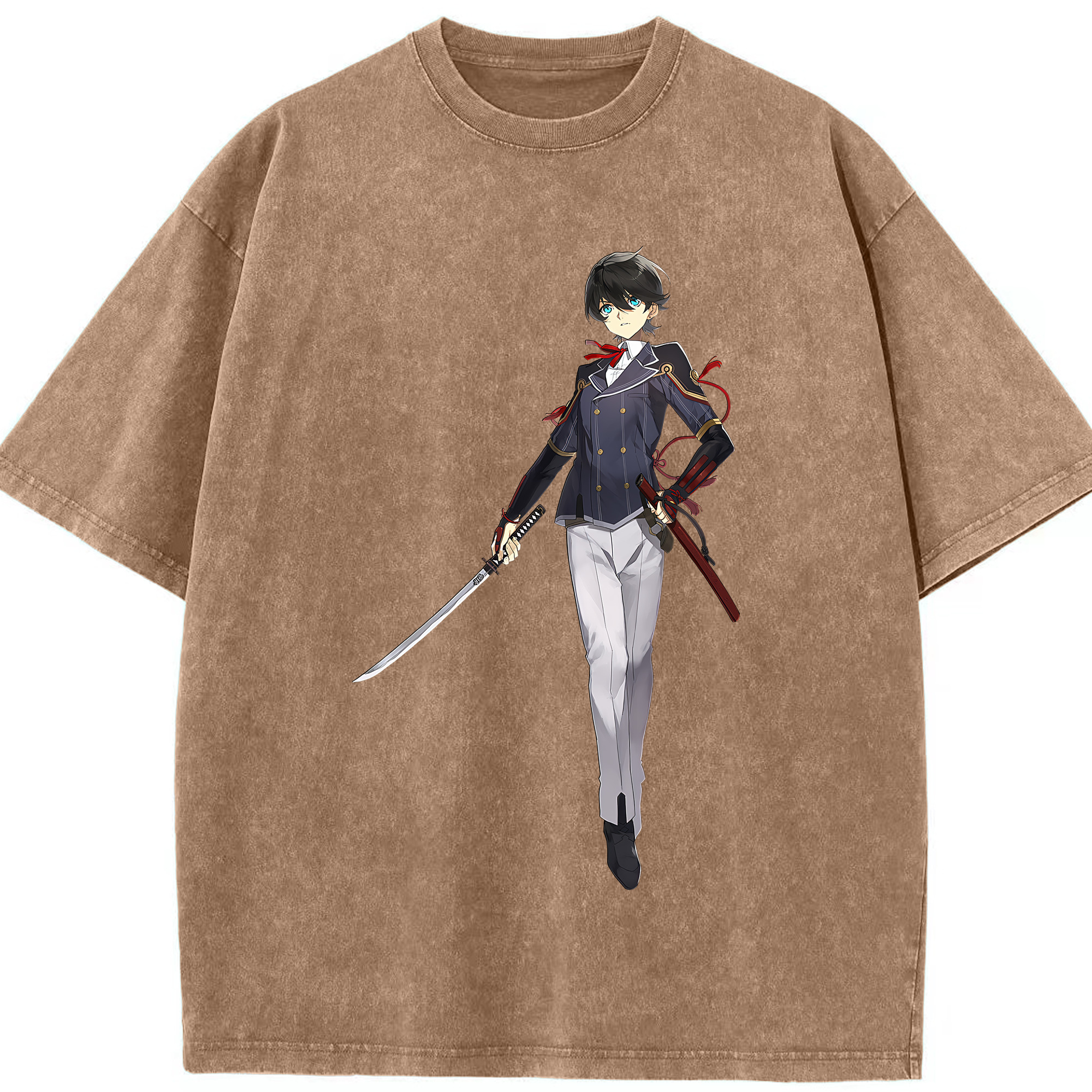 （画像用） 刀剣乱舞 Touken Ranbu 綿100% ヴィンテージ風 半袖Tシャツ（フロントプリント）