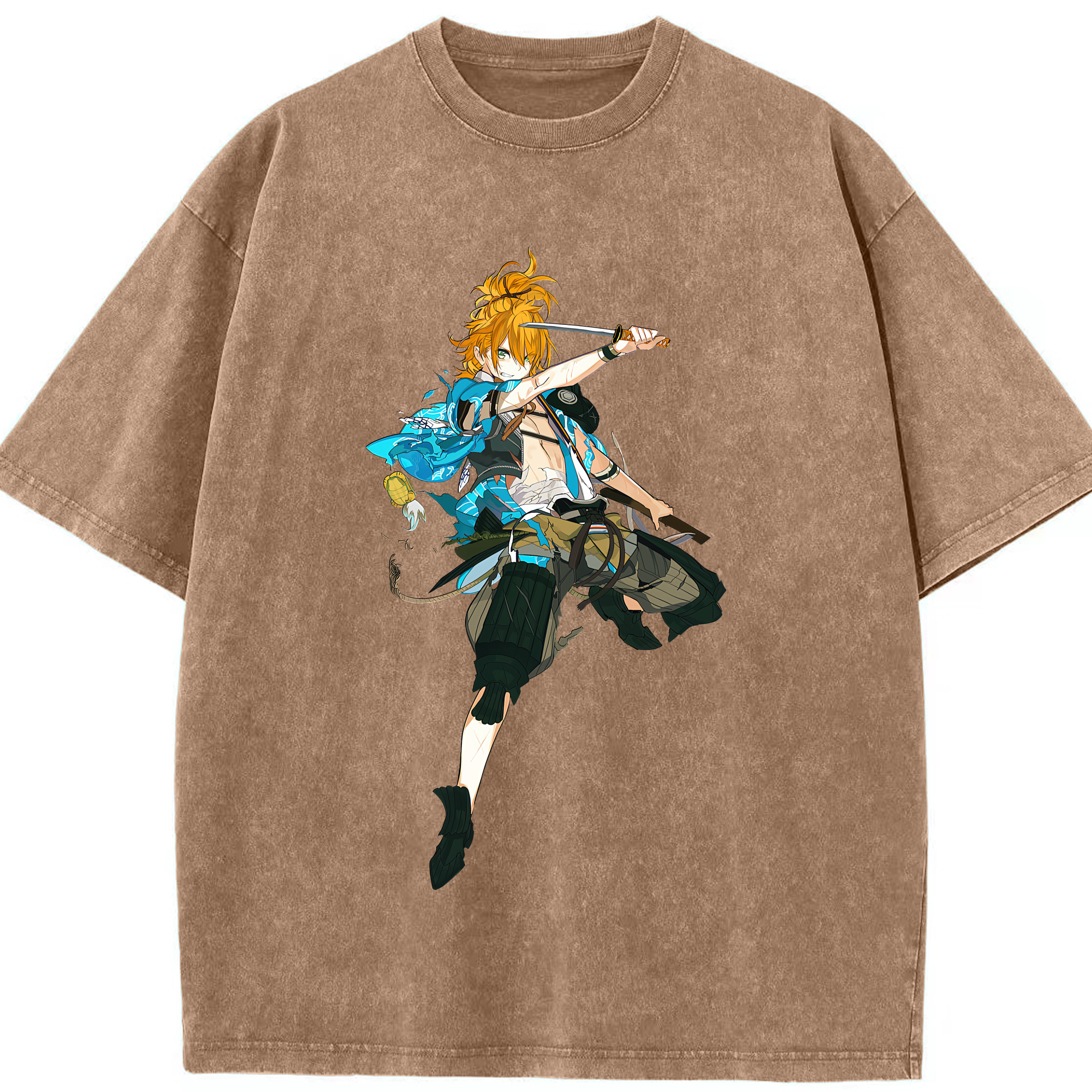 （画像用） 刀剣乱舞 Touken Ranbu 綿100% ヴィンテージ風 半袖Tシャツ（フロントプリント）