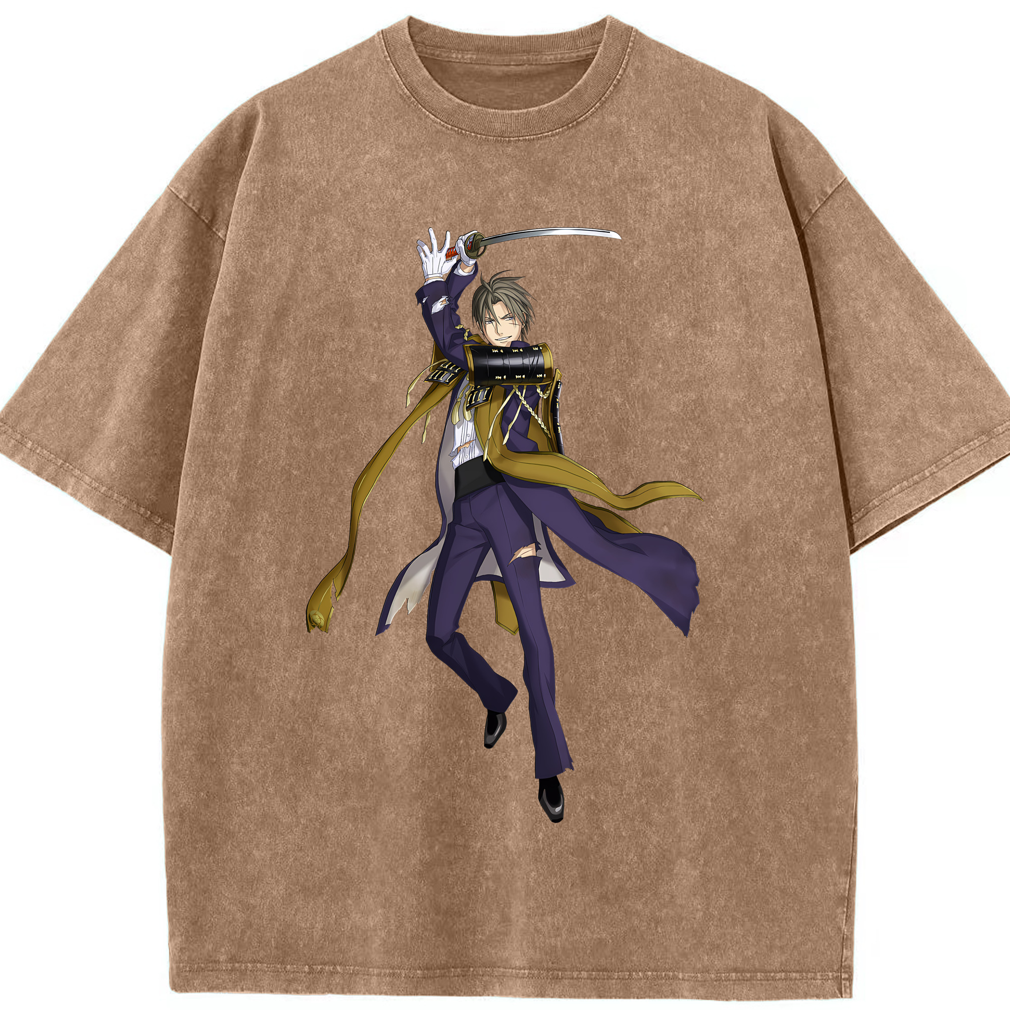 （画像用） 刀剣乱舞 Touken Ranbu 綿100% ヴィンテージ風 半袖Tシャツ（フロントプリント）